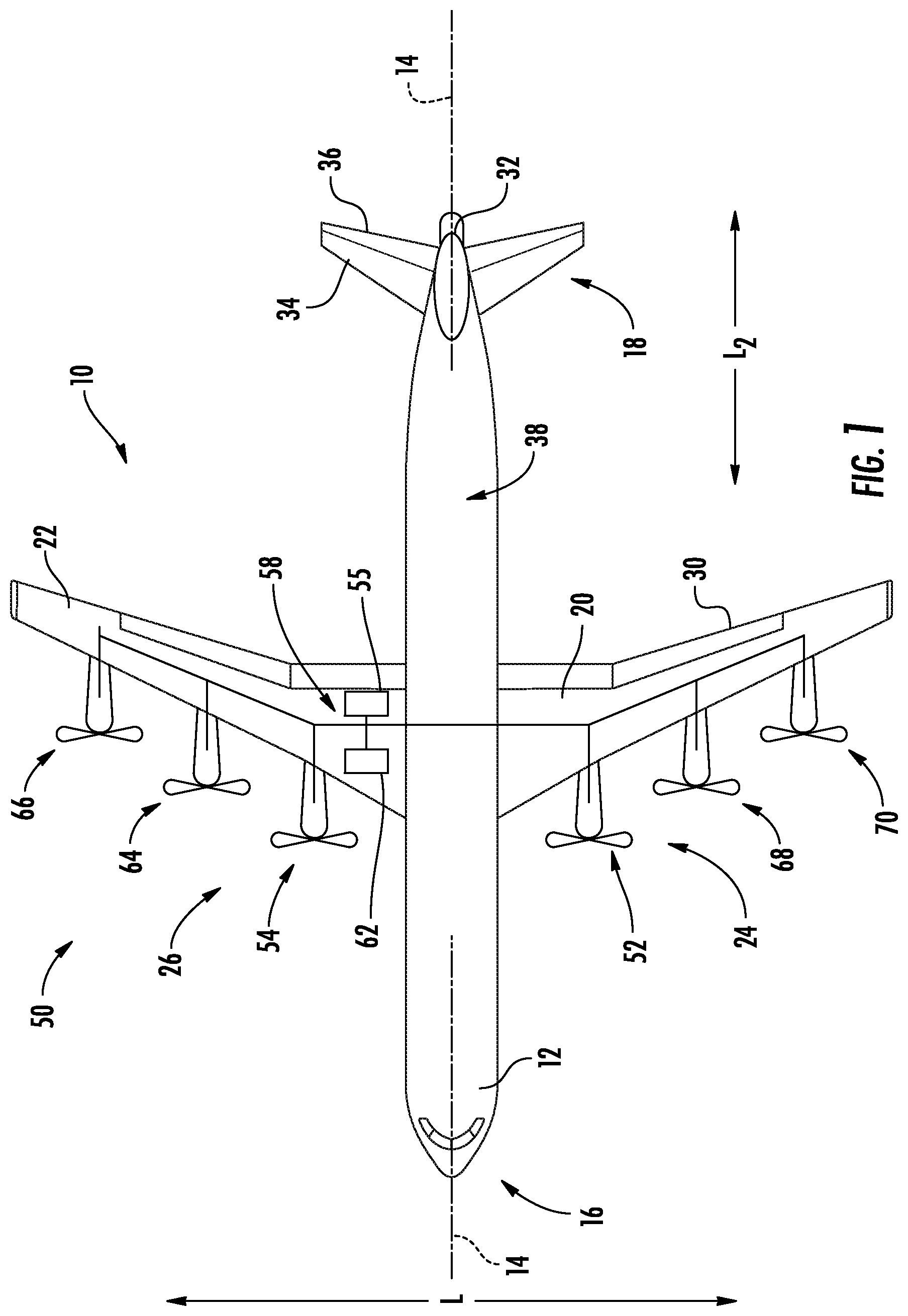 Patent US11814154 Figure 1 – Pitch angles of an aircraft engine rotor assembly