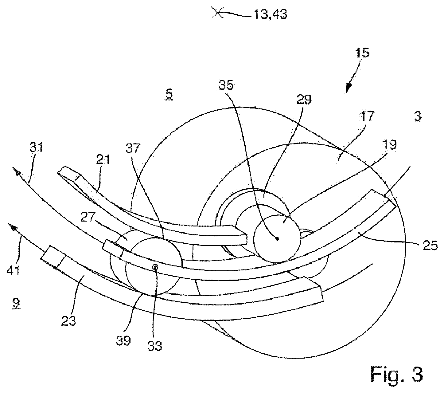 Patent US11814156 Figure 3 – Actuation unit for actuating a foldable wing tip portion of a wing for an aircraft
