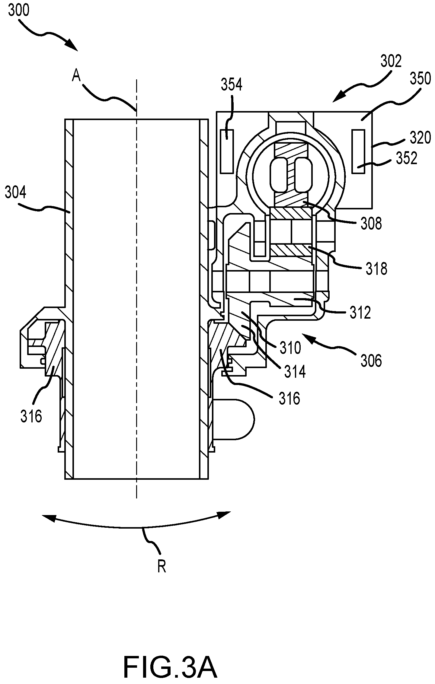 Patent US11814159 Figure 3 – Nose wheel steering system