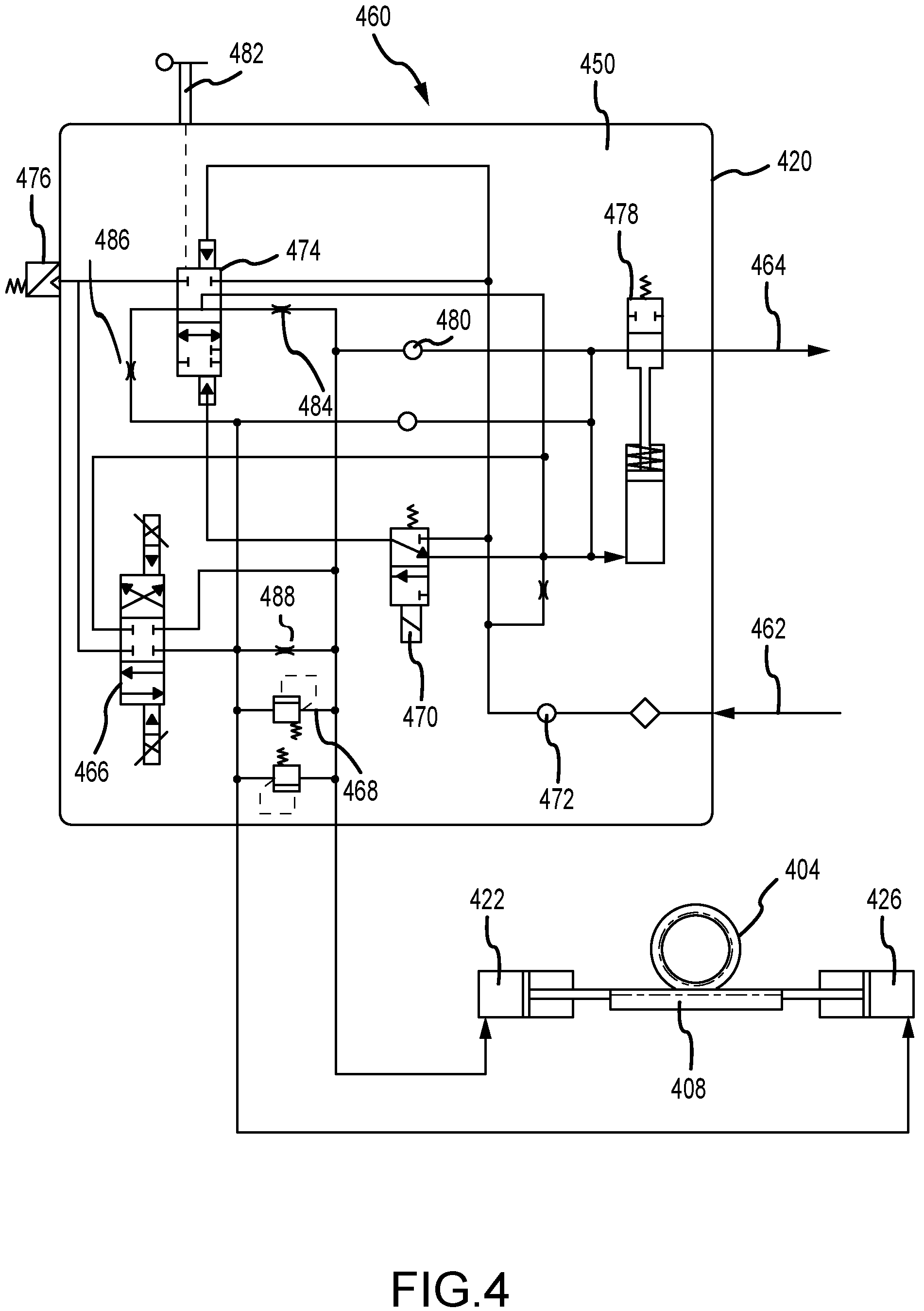 Patent US11814159 Figure 5 – Nose wheel steering system