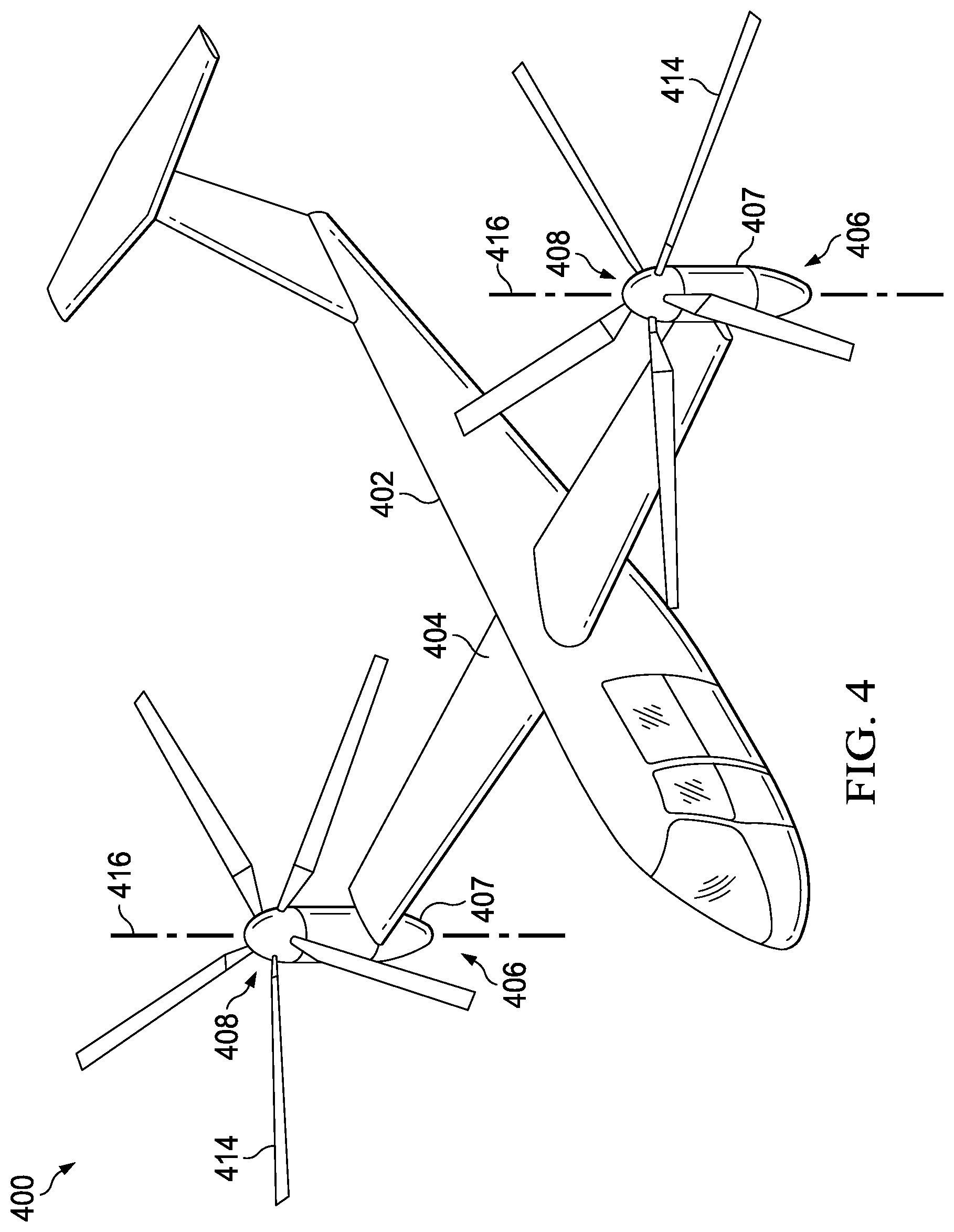 Patent US11814163 Figure 7 – Electric tiltrotor aircraft with tilting coaxial motors and gearbox