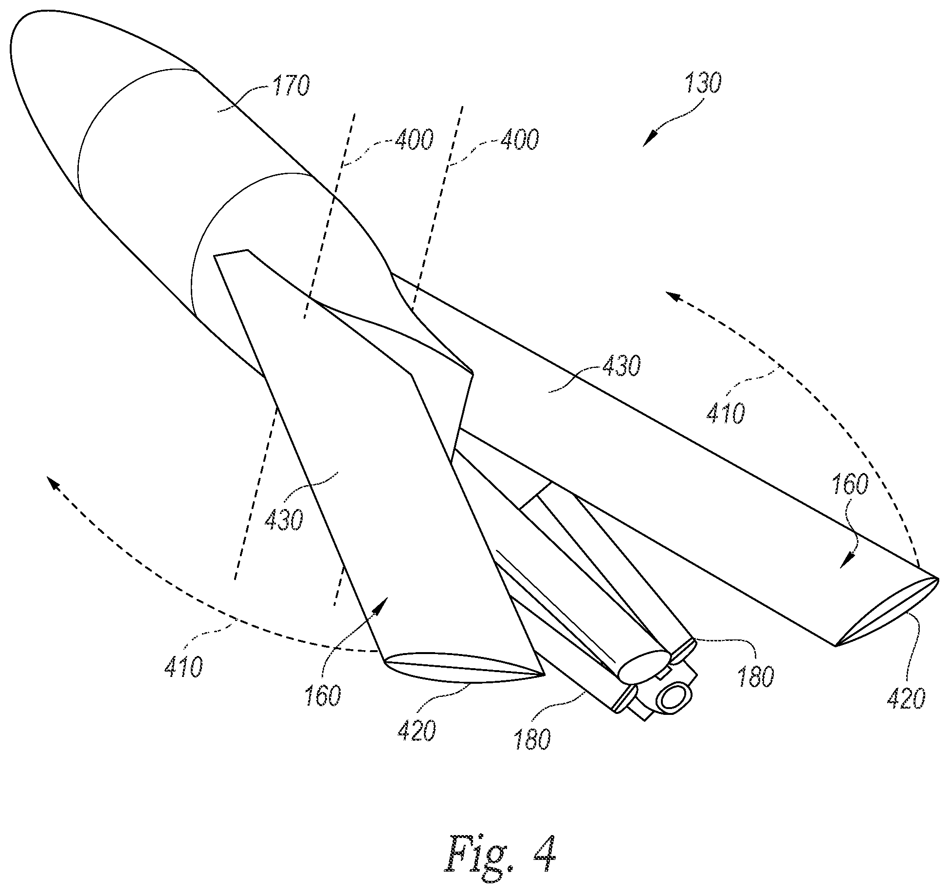 Patent US11814165 Figure 4 – Systems and methods for aerodynamic deployment of wing structures