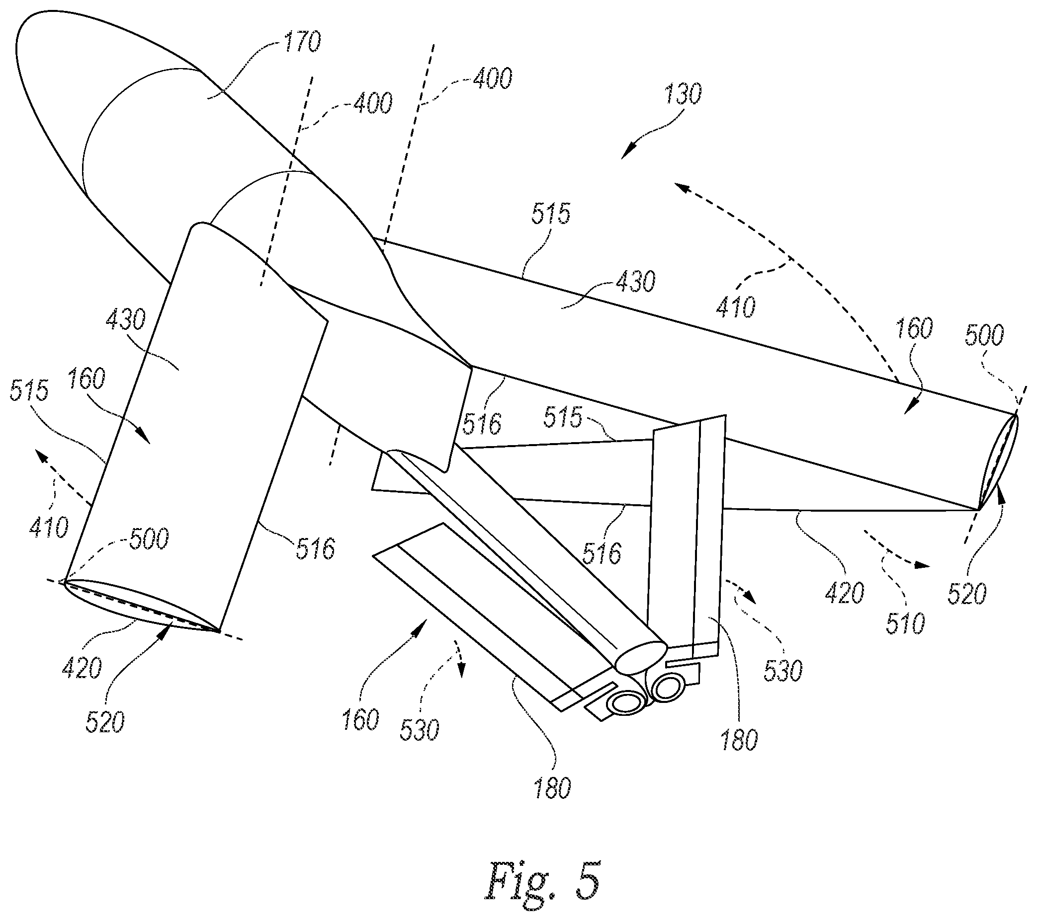 Patent US11814165 Figure 5 – Systems and methods for aerodynamic deployment of wing structures