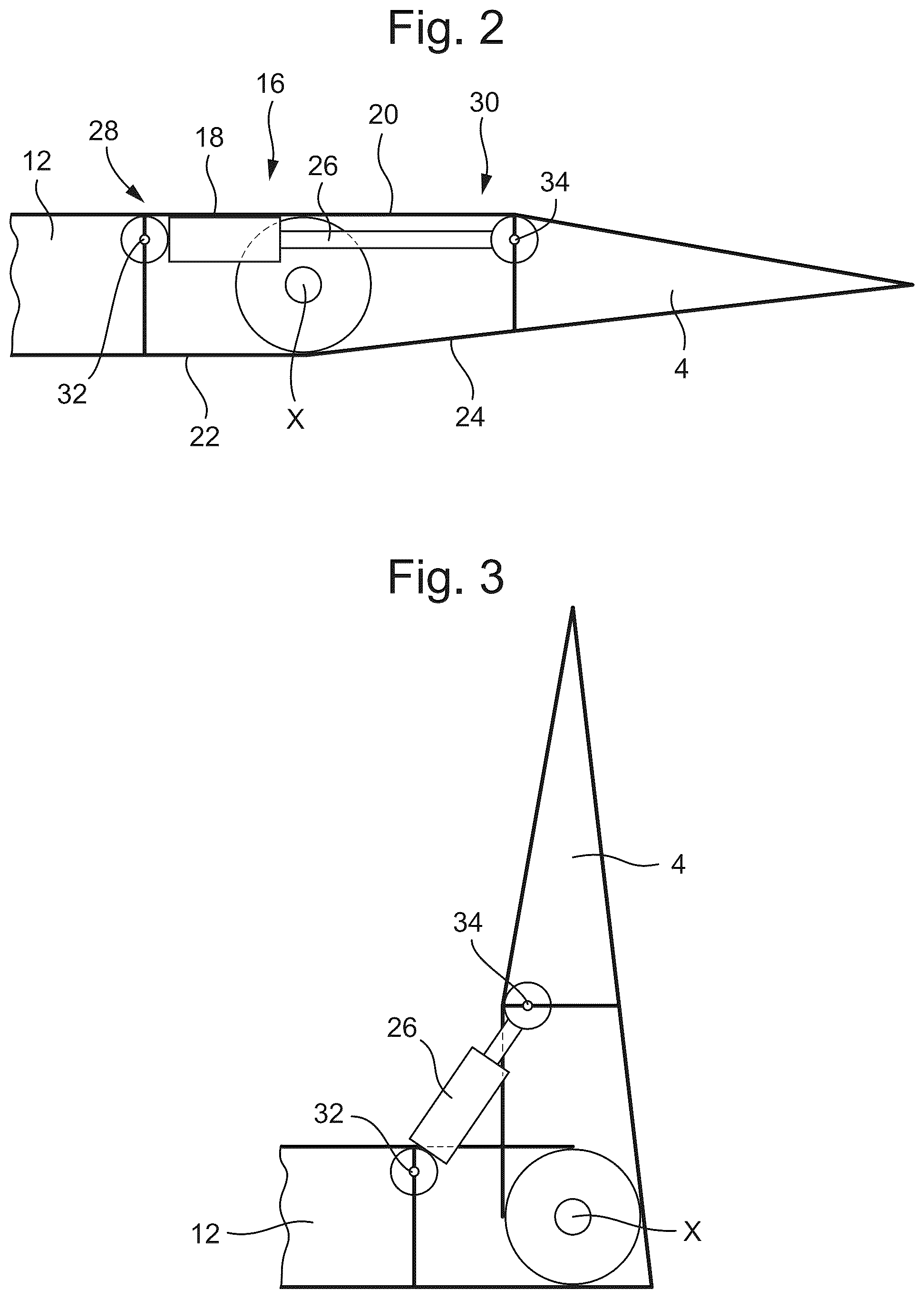 Patent US11814166 Figure 2 – Folding wing tip assembly with linear actuator