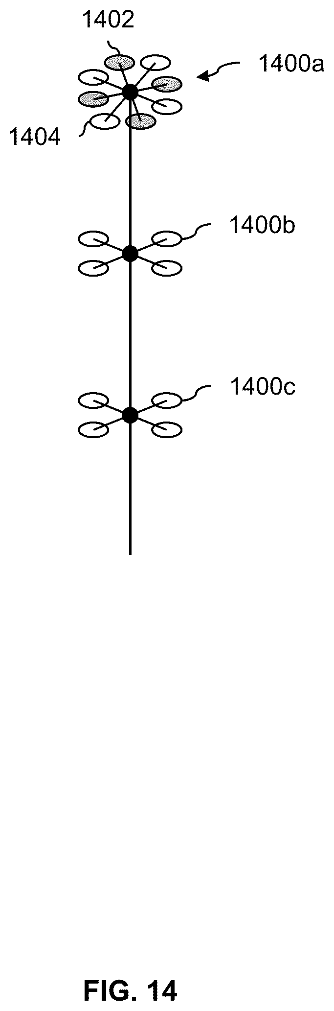 Patent US11814167 Figure 15 – Vertically-tethered multicopters