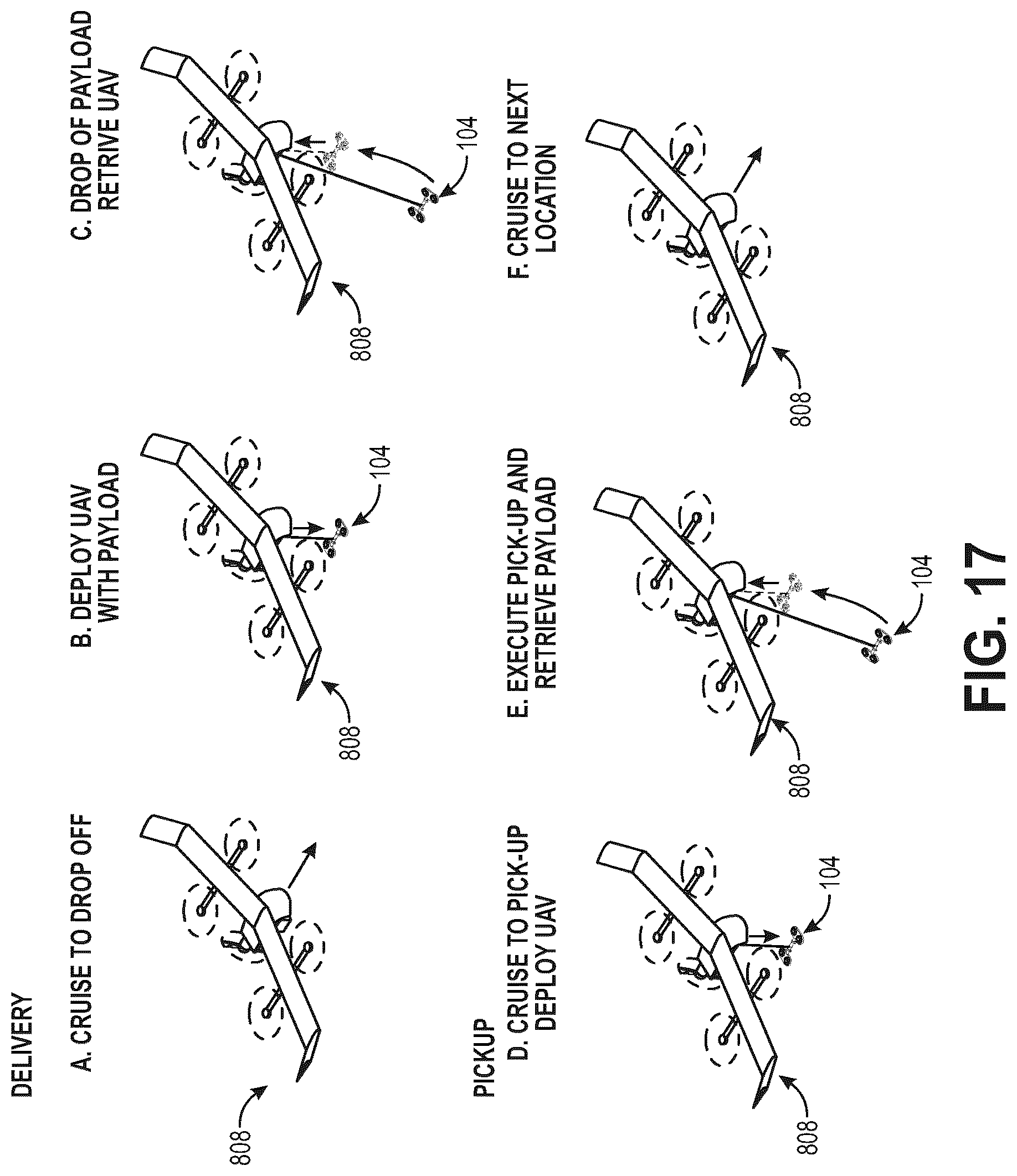 Patent US11814168 Figure 15 – Suspended aerial vehicle system with thruster stabilization