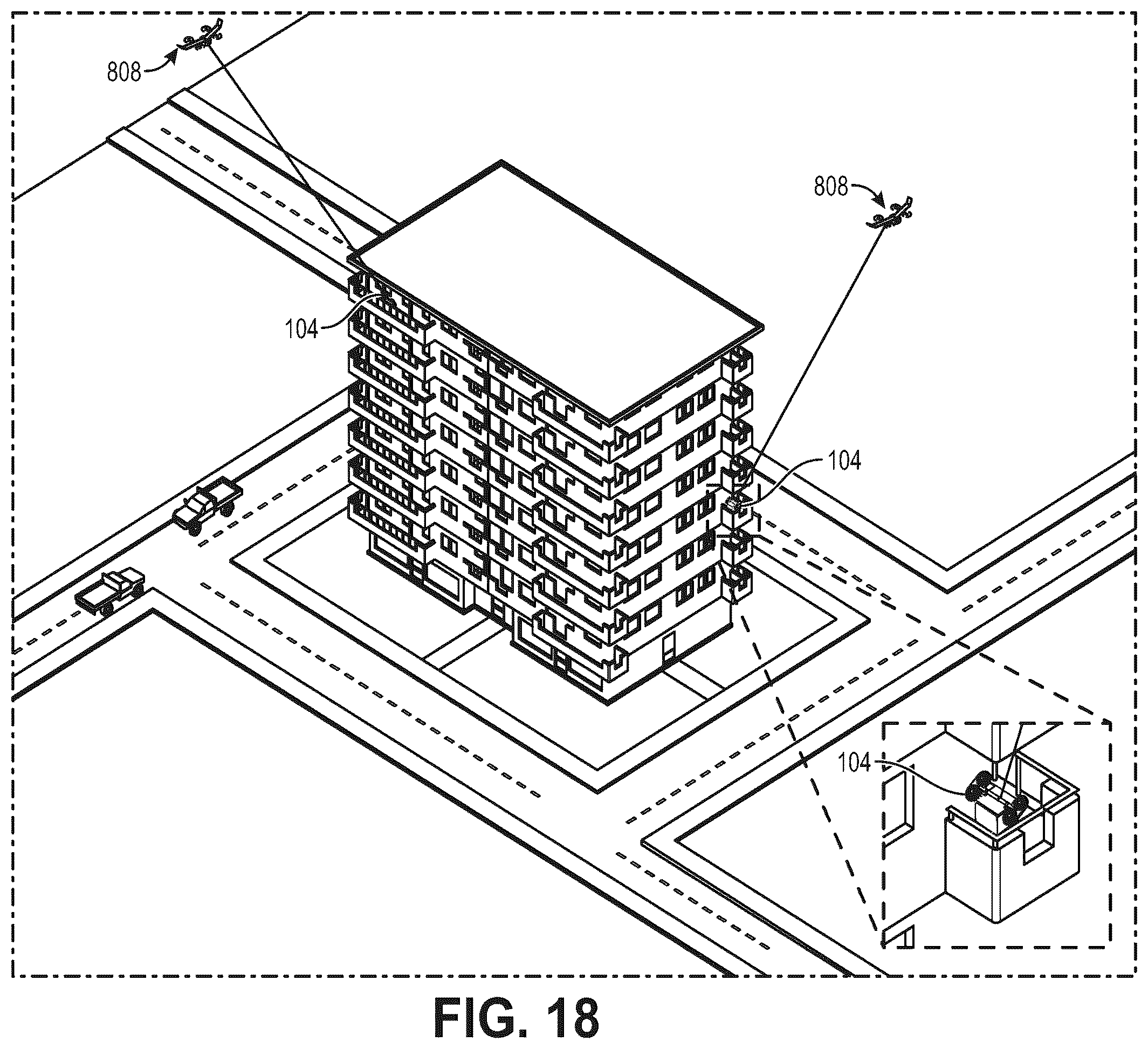 Patent US11814168 Figure 16 – Suspended aerial vehicle system with thruster stabilization