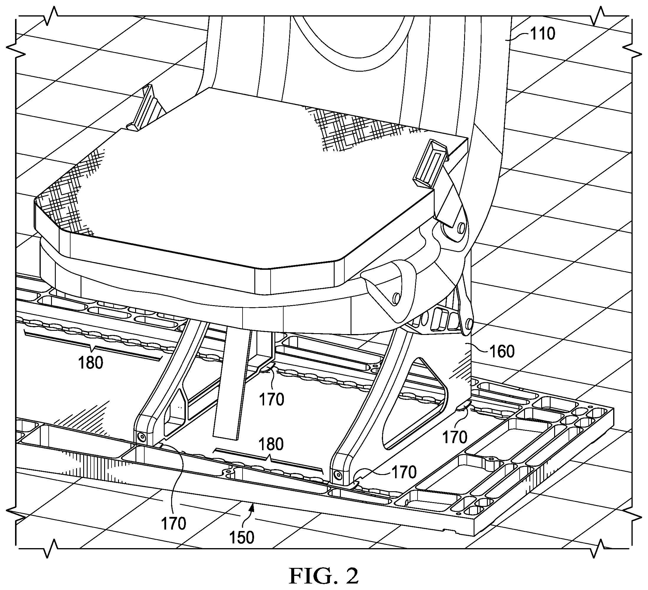 Patent US11814176 Figure 2 – Passenger seat crash safety system