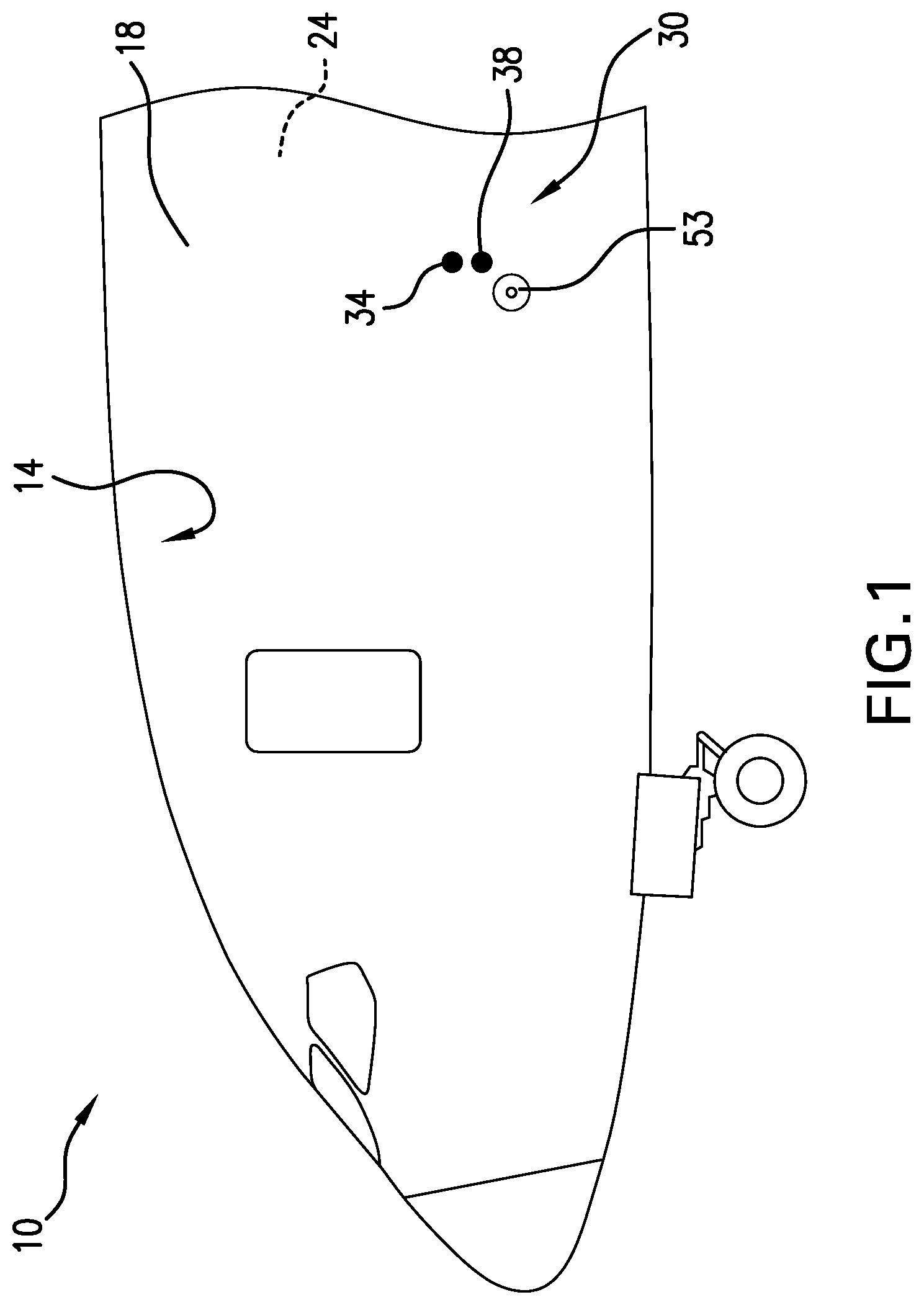 Patent US11814179 — Pressure device having a one-way valve for an aircraft sense line — Figure 1