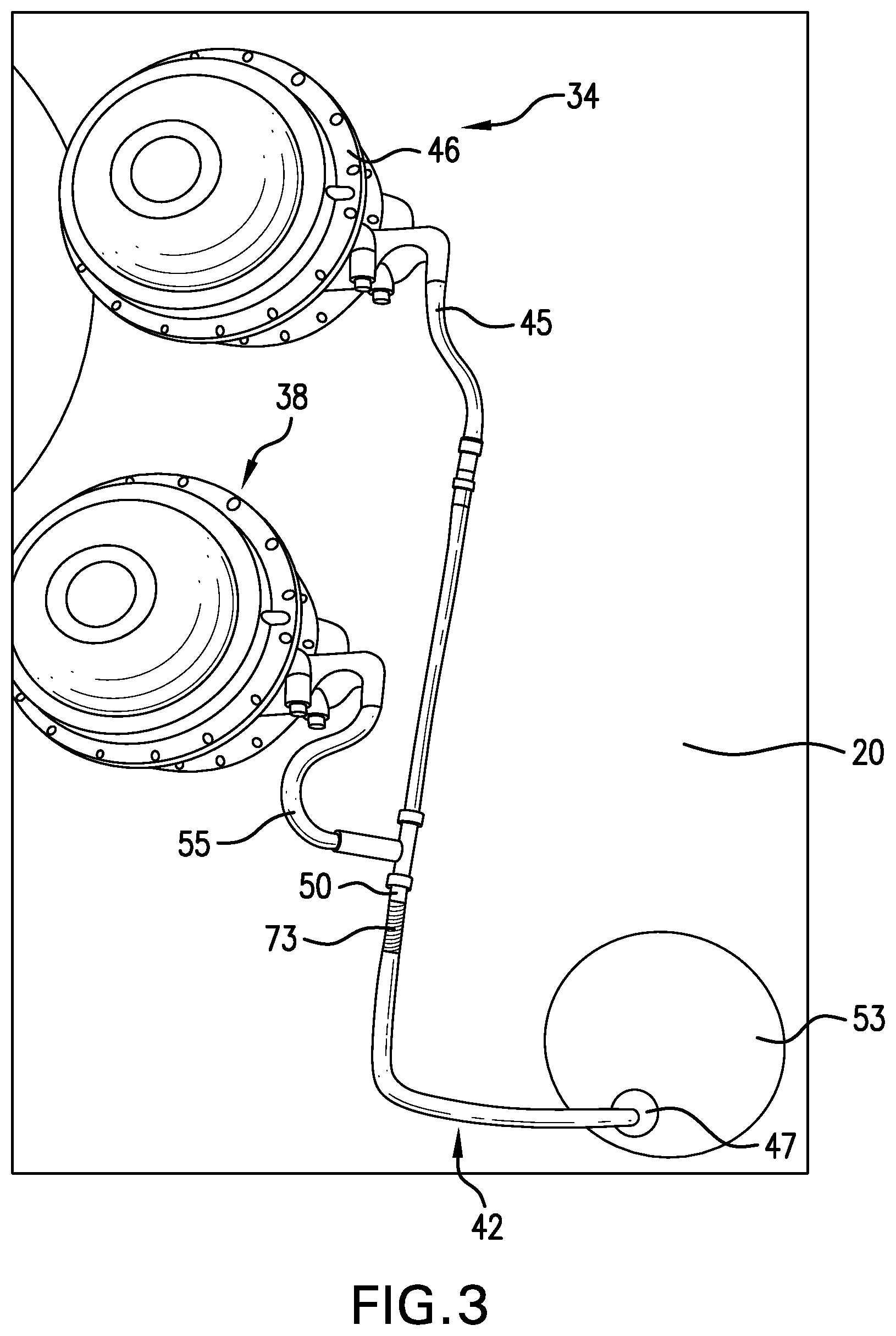 Patent US11814179 Figure 3 – Pressure device having a one-way valve for an aircraft sense line