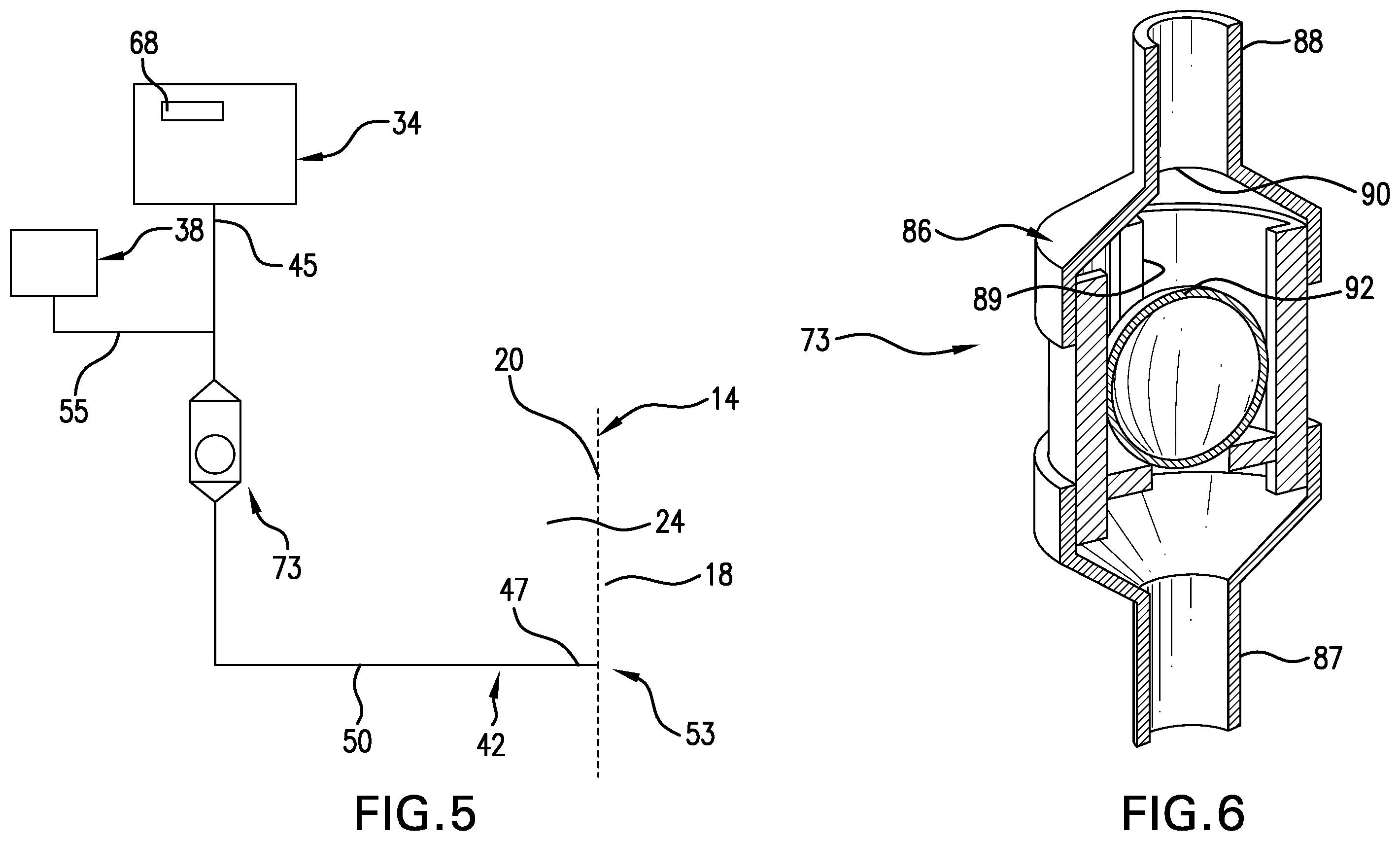 Patent US11814179 Figure 5 – Pressure device having a one-way valve for an aircraft sense line