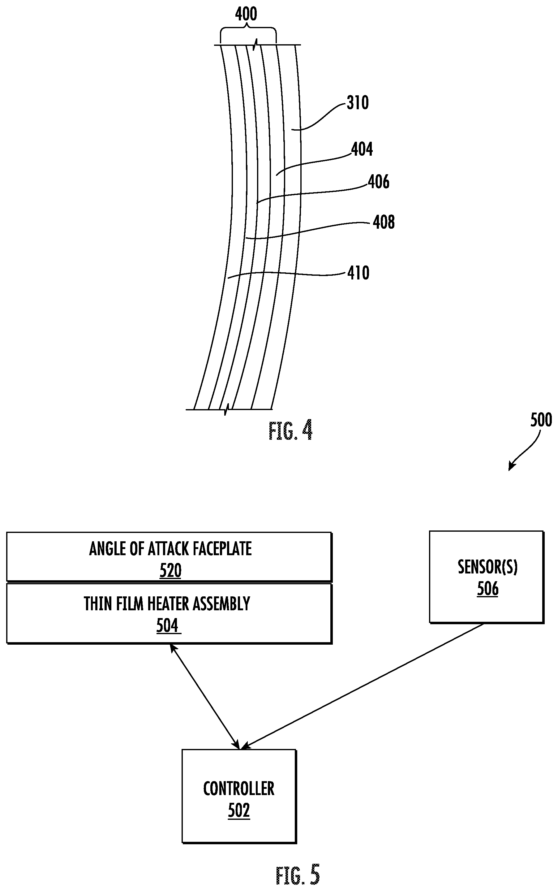 Patent US11814181 Figure 4 – Conformal thin film heaters for angle of attack sensors