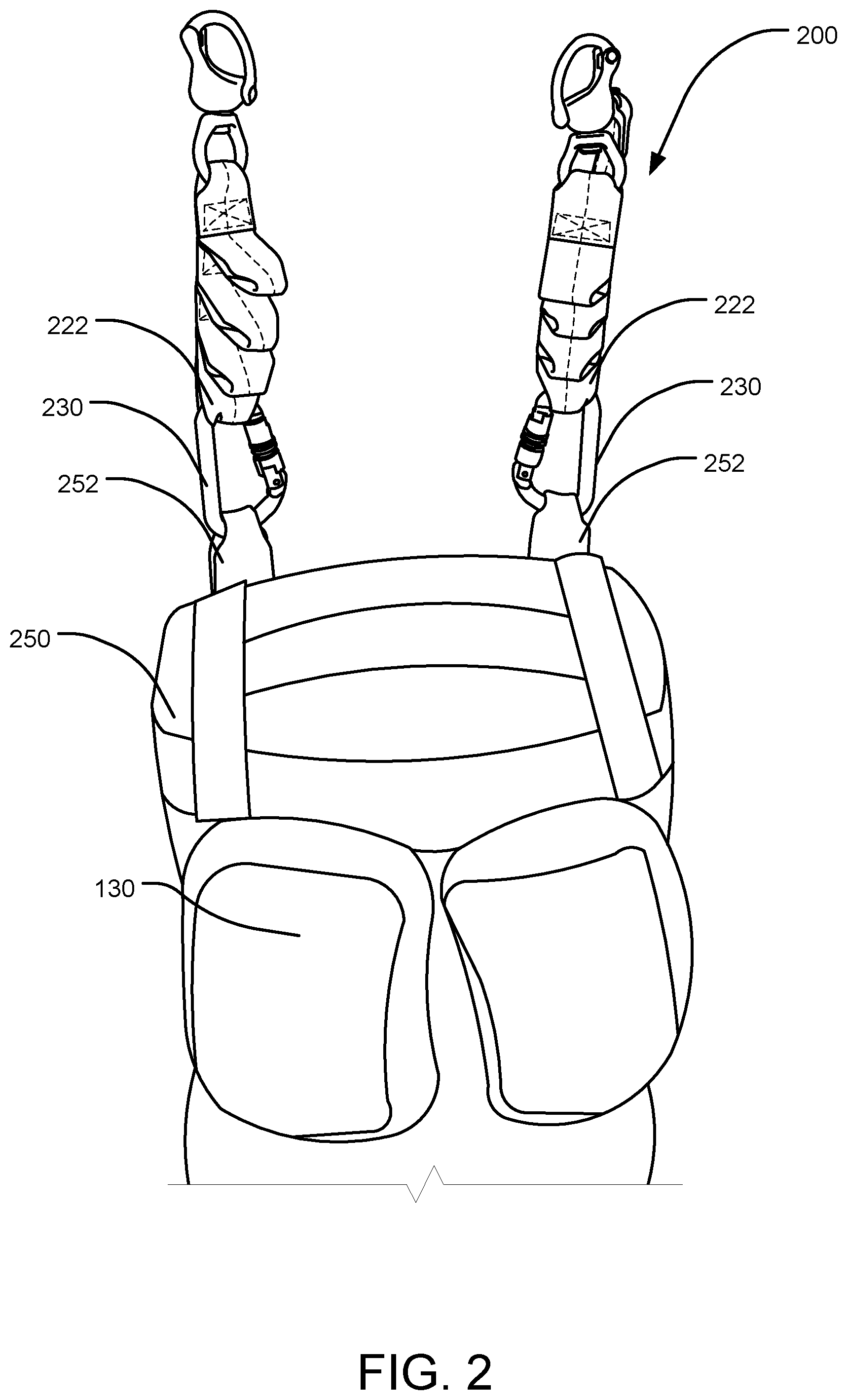 Patent US11814183 Figure 2 – Strap for securing a bag to a parachute harness