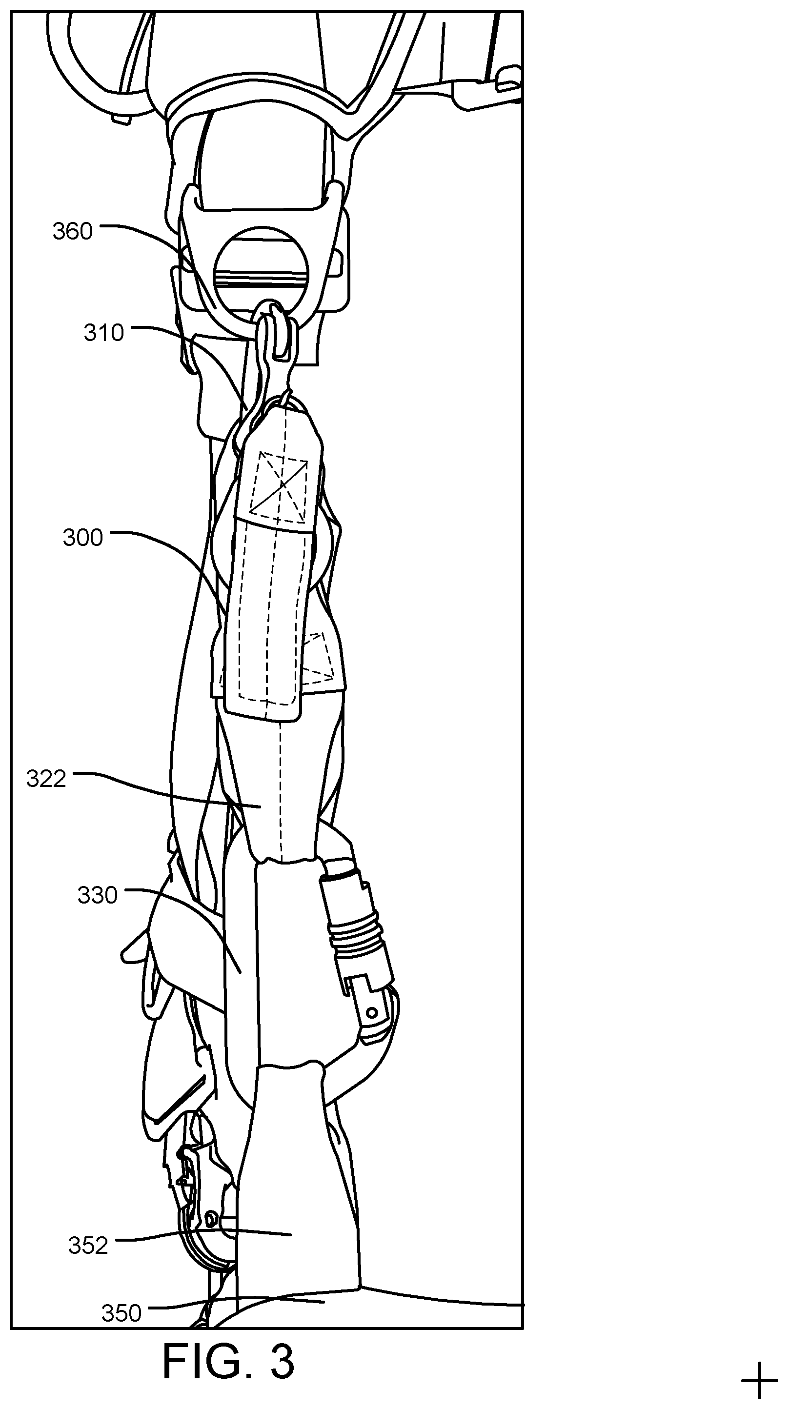 Patent US11814183 Figure 3 – Strap for securing a bag to a parachute harness