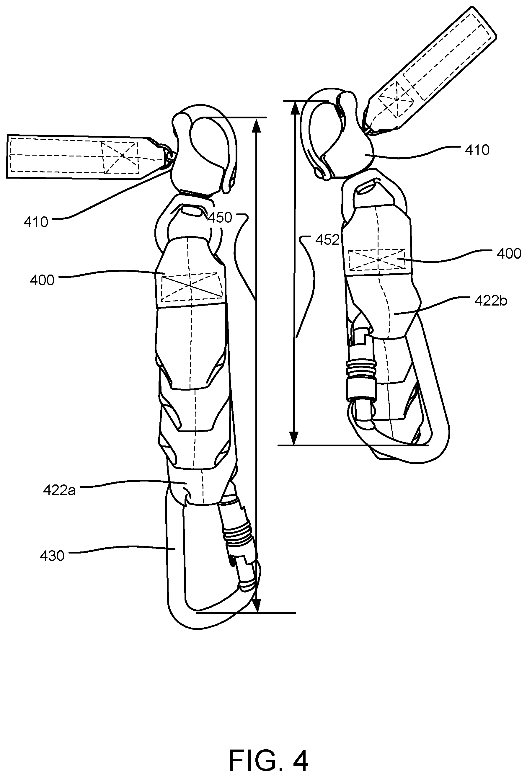 Patent US11814183 Figure 4 – Strap for securing a bag to a parachute harness