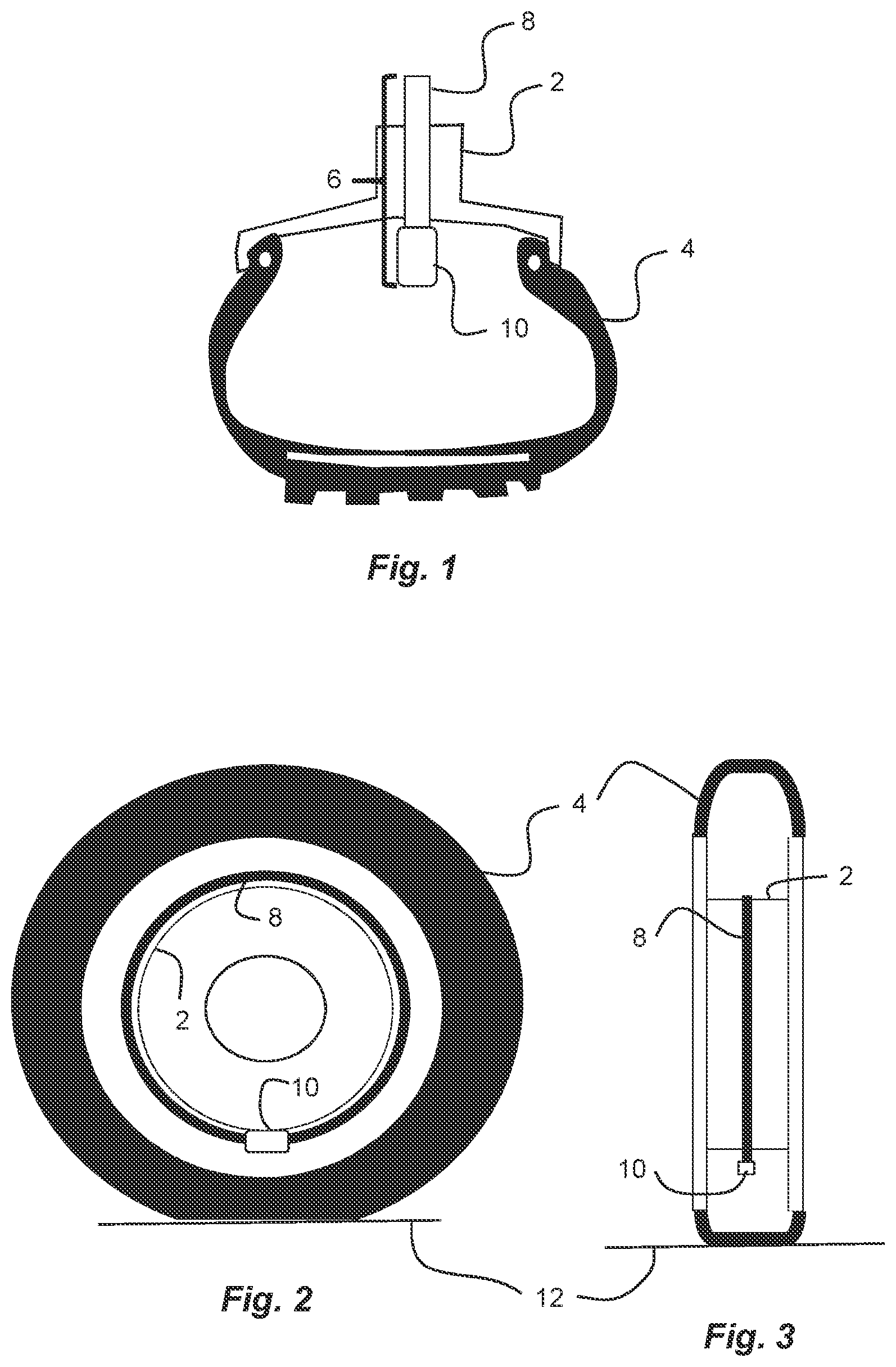 Patent US11814189 Figure 1 – Internal tire and/or wheel monitoring device and method