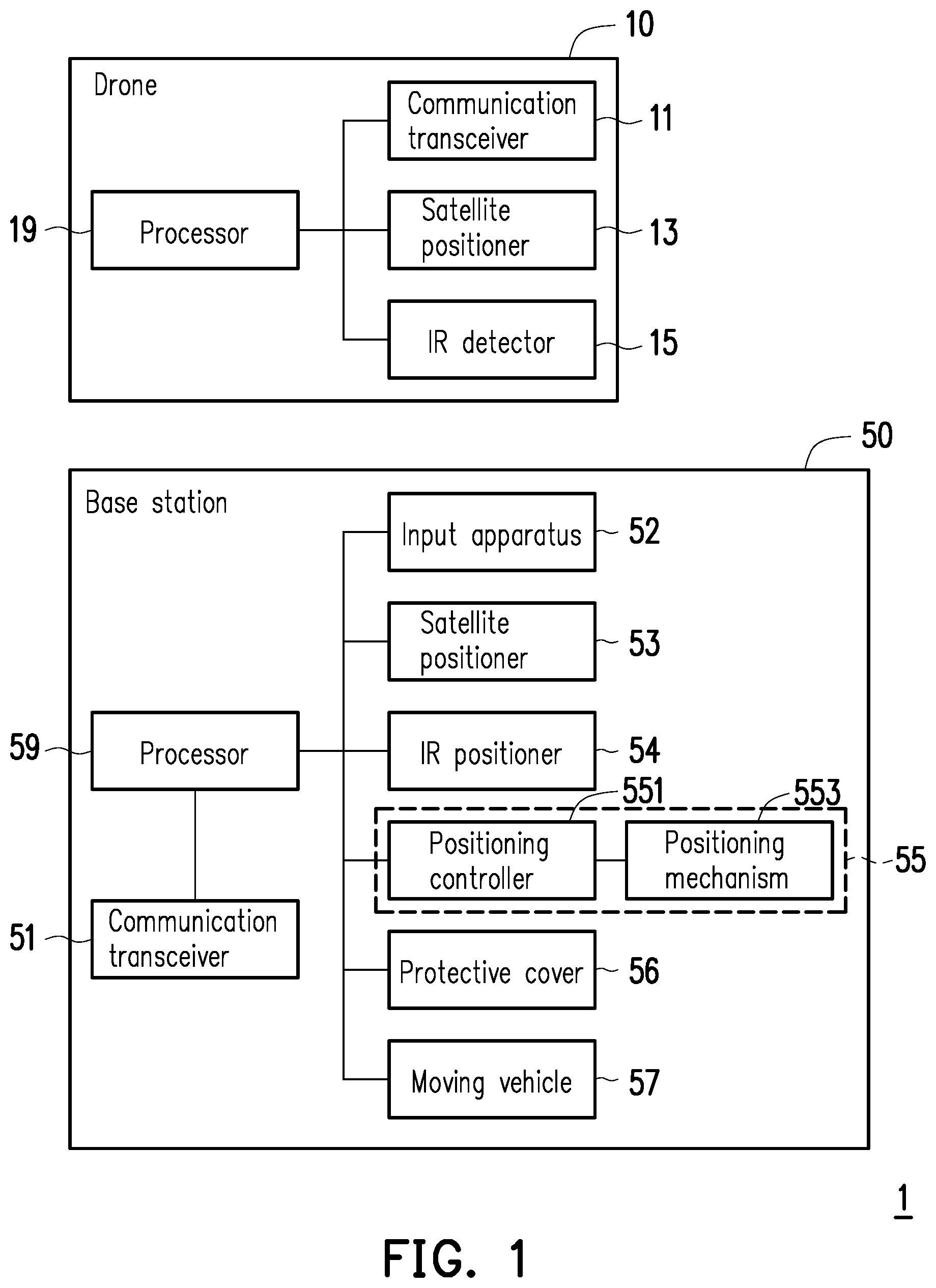 Patent US11814191 Figure 1 – Monitoring system, base station and control method thereof