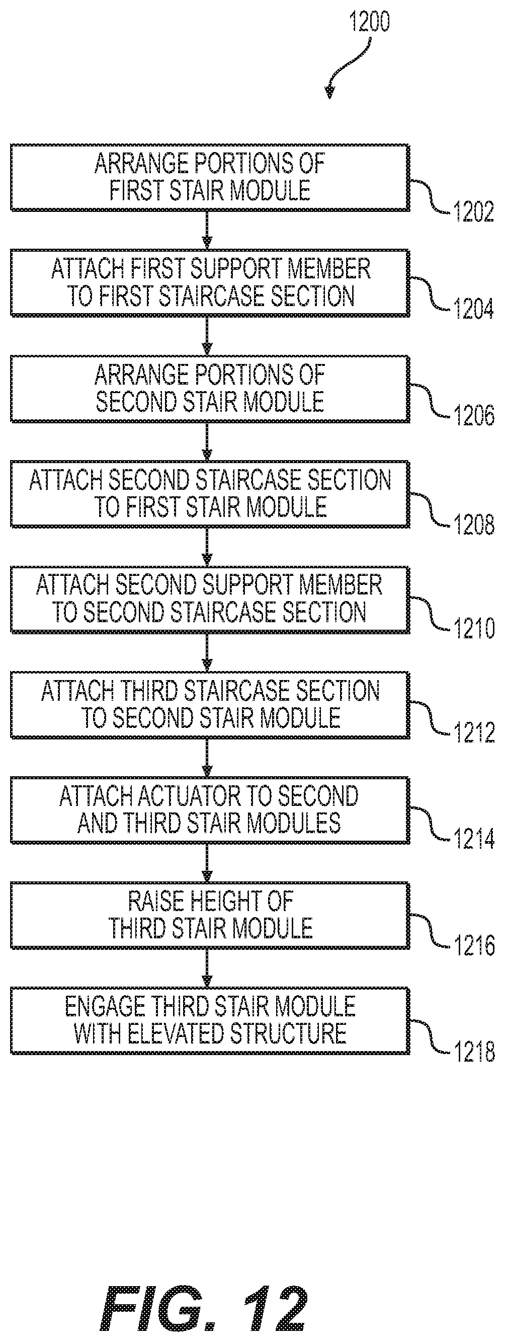 Patent US11814193 Figure 12 – Modular staircase
