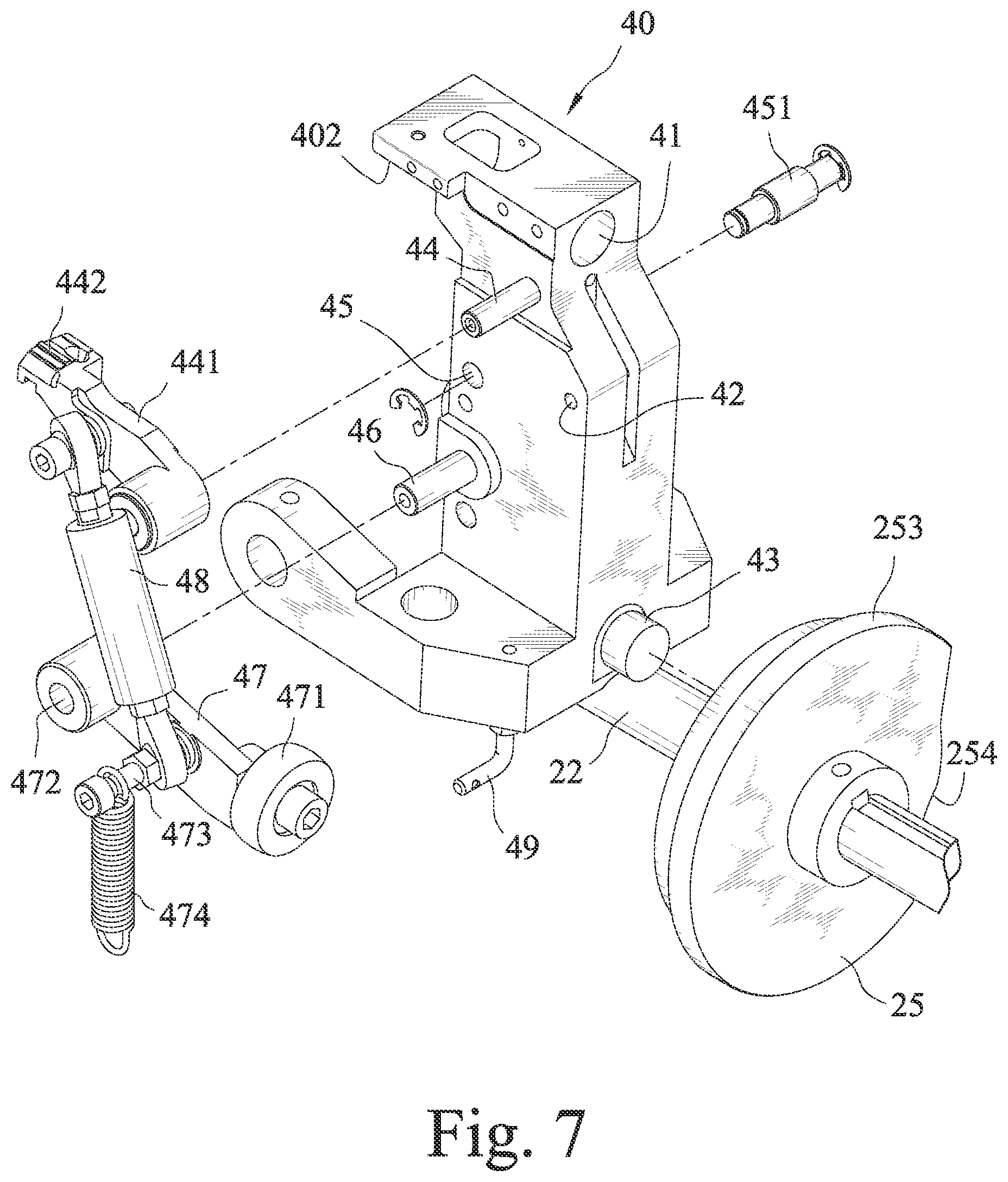 Patent US11814198 Figure 7 – Relaxation device of cardboard strapping machine