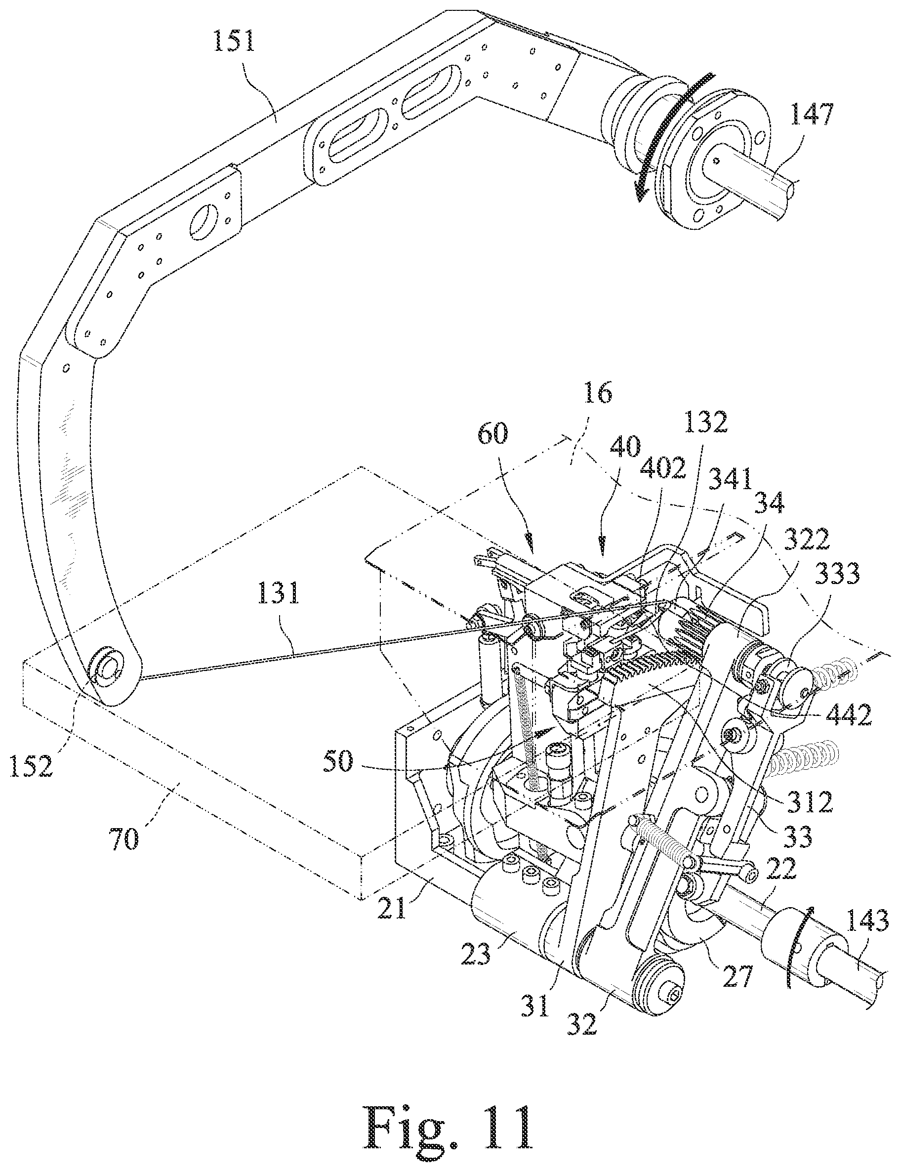 Patent US11814198 Figure 10 – Relaxation device of cardboard strapping machine