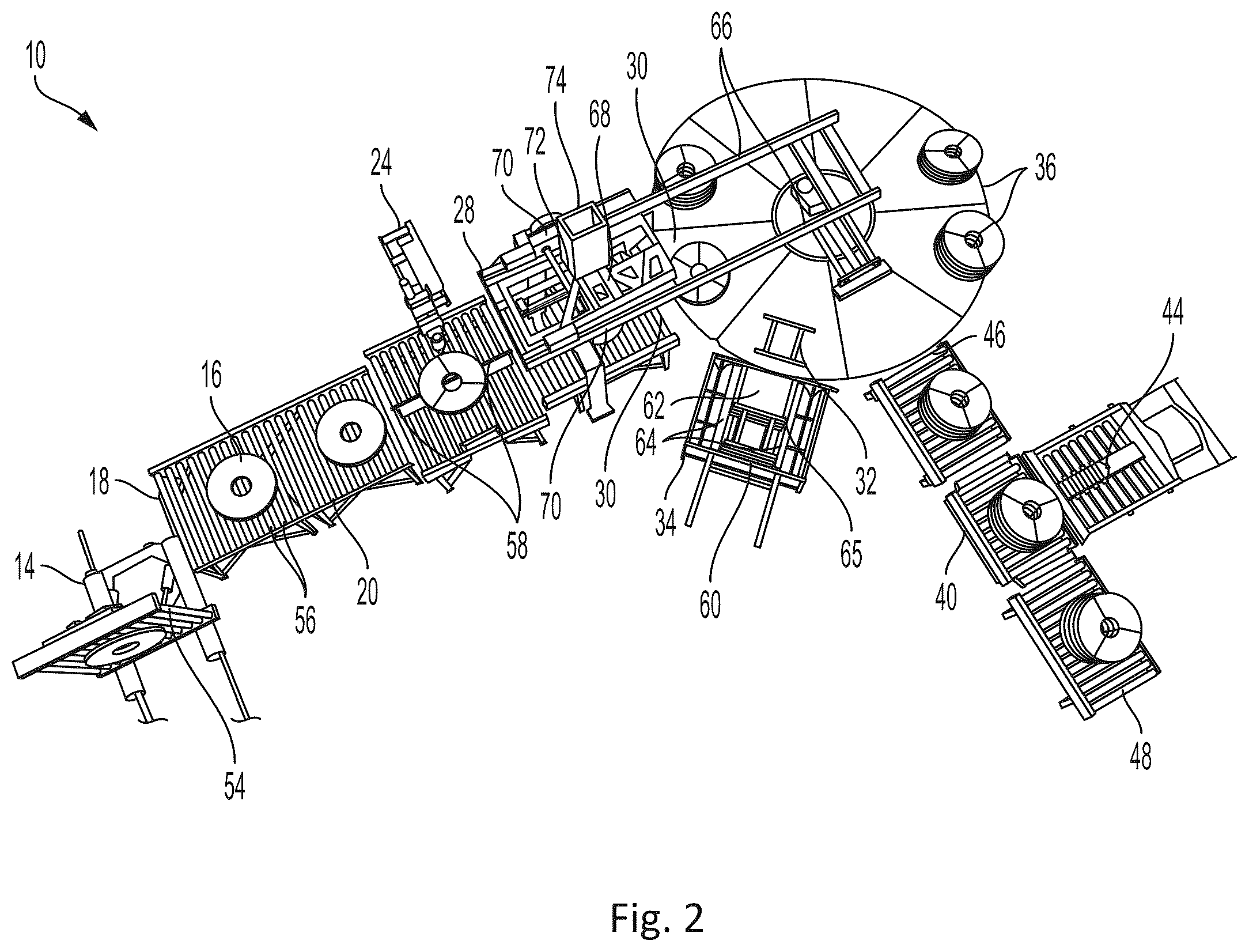 Patent US11814211 Figure 2 – Coil packaging line and method
