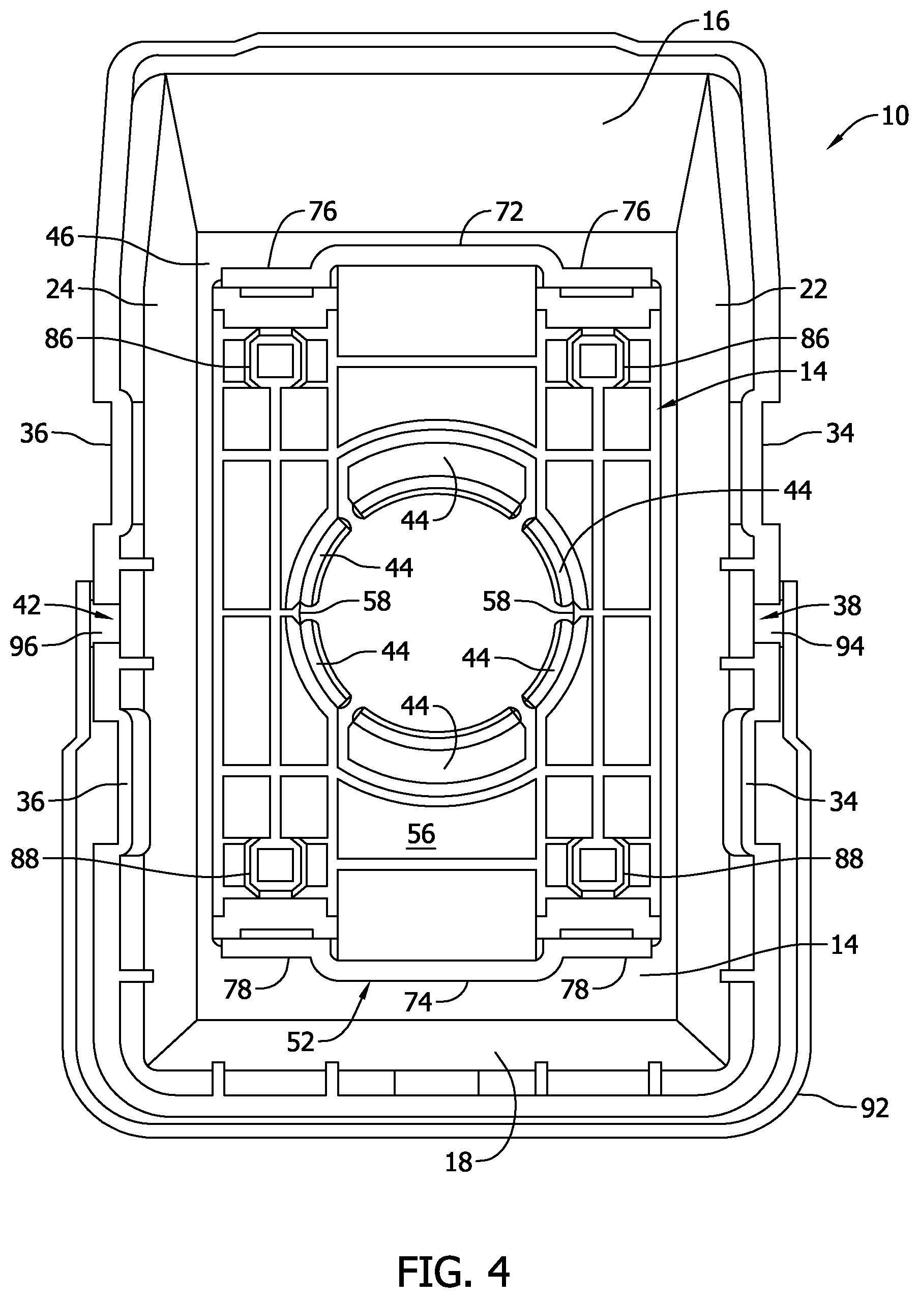 Patent US11814213 Figure 3 – Storage apparatus having stackable nested bins