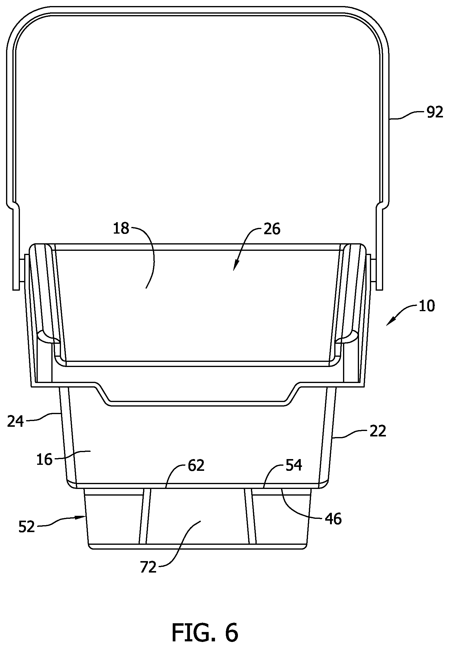 Patent US11814213 Figure 5 – Storage apparatus having stackable nested bins