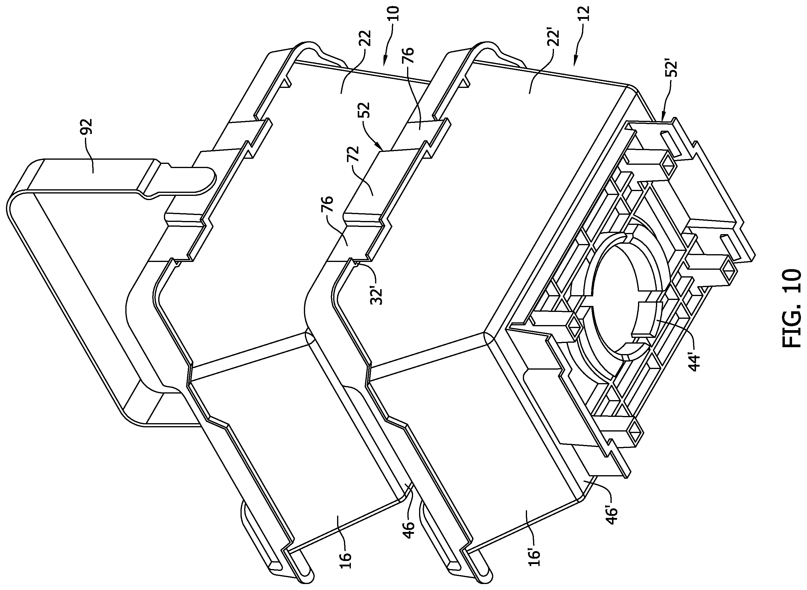 Patent US11814213 Figure 9 – Storage apparatus having stackable nested bins