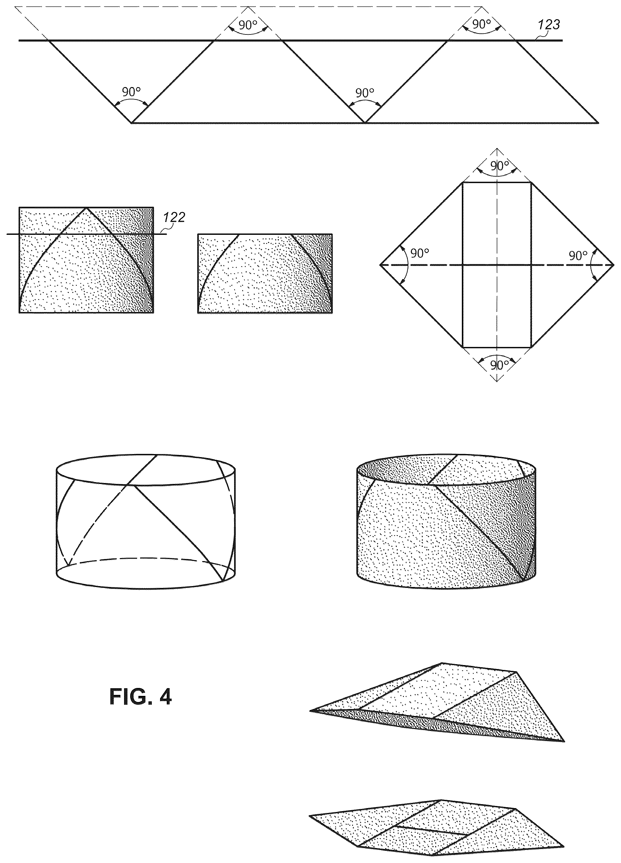 Patent US11814214 Figure 4 – Collapsible article comprising combinations and multiplications of foldable sections