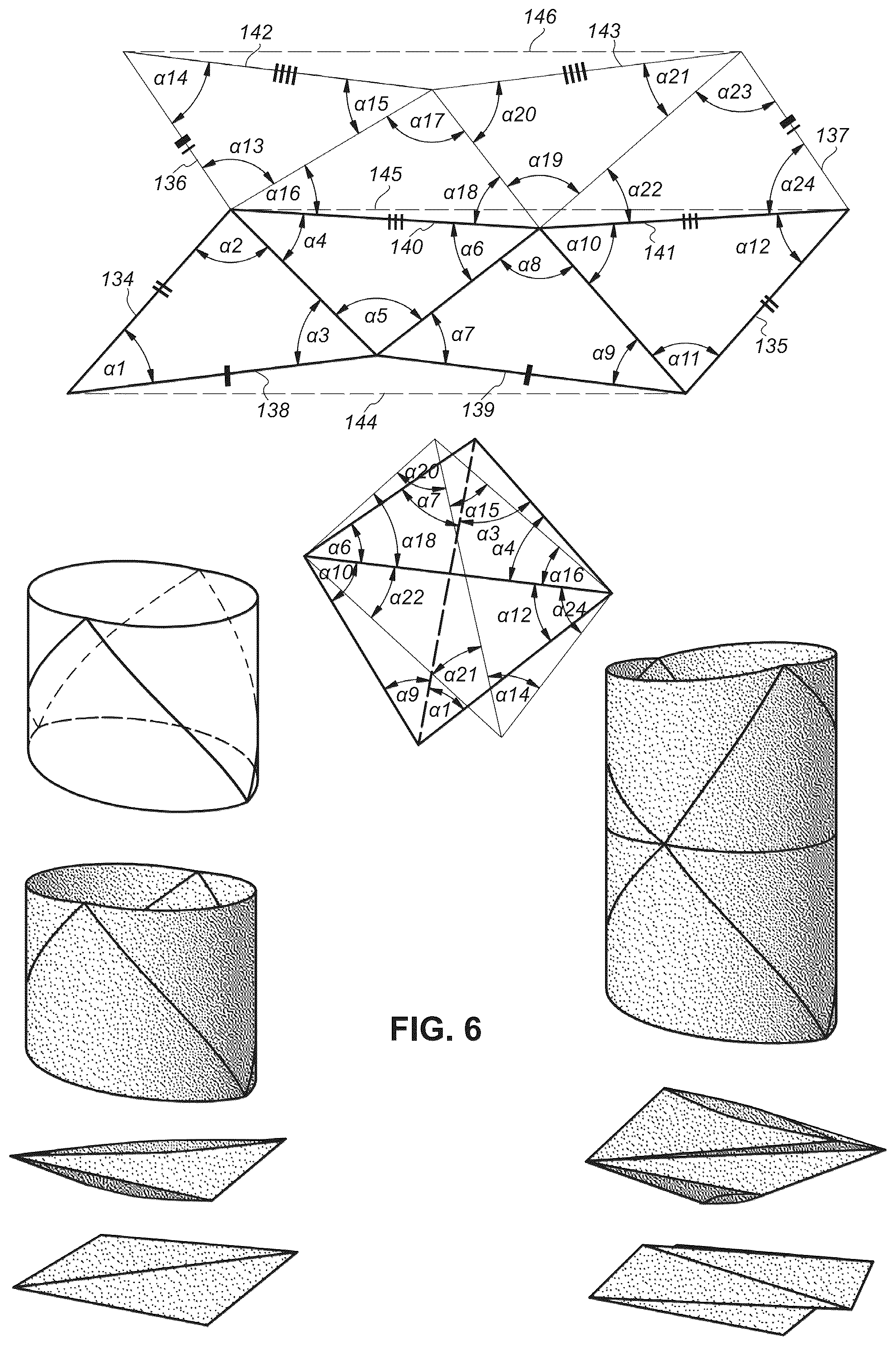 Patent US11814214 Figure 6 – Collapsible article comprising combinations and multiplications of foldable sections