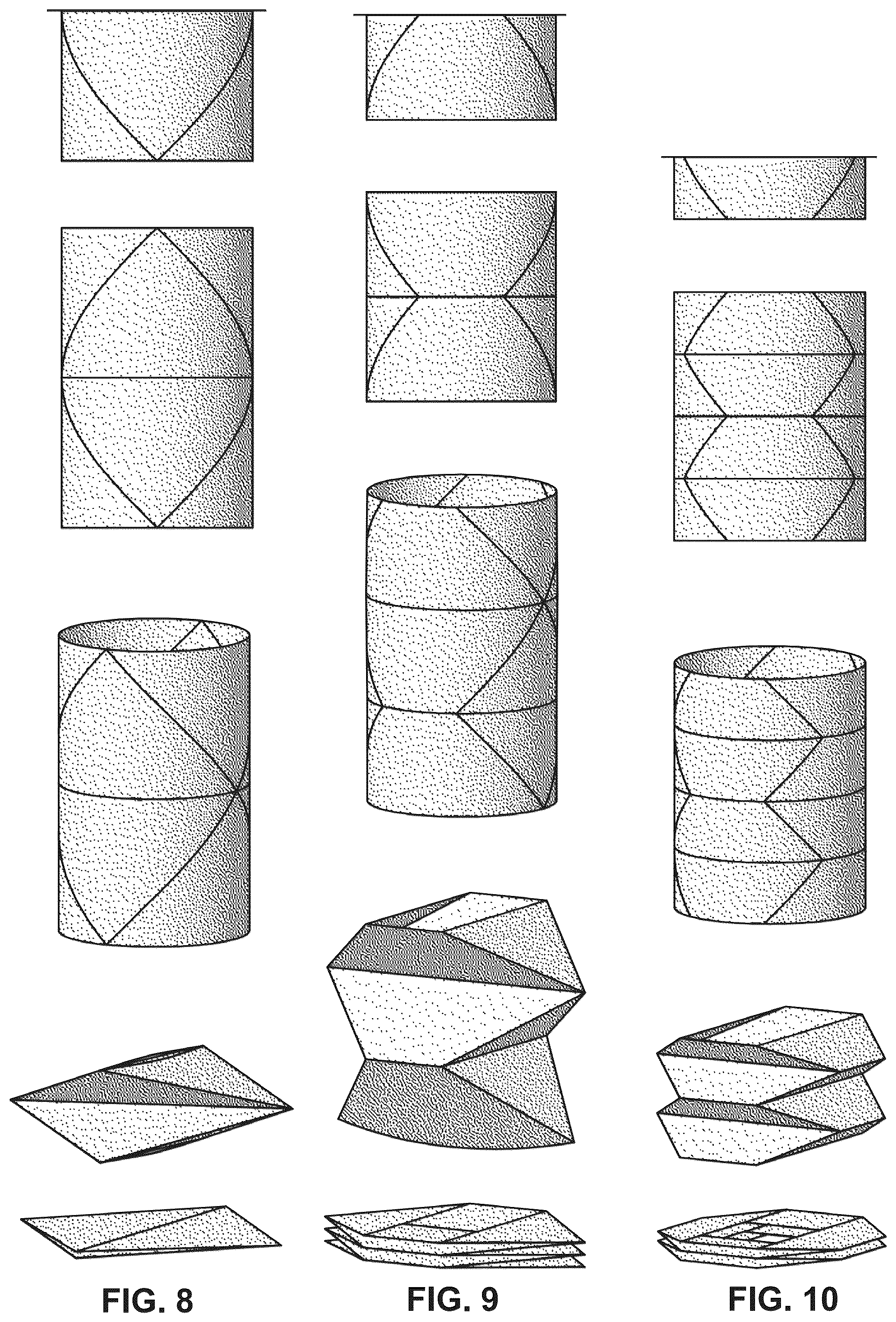 Patent US11814214 Figure 8 – Collapsible article comprising combinations and multiplications of foldable sections