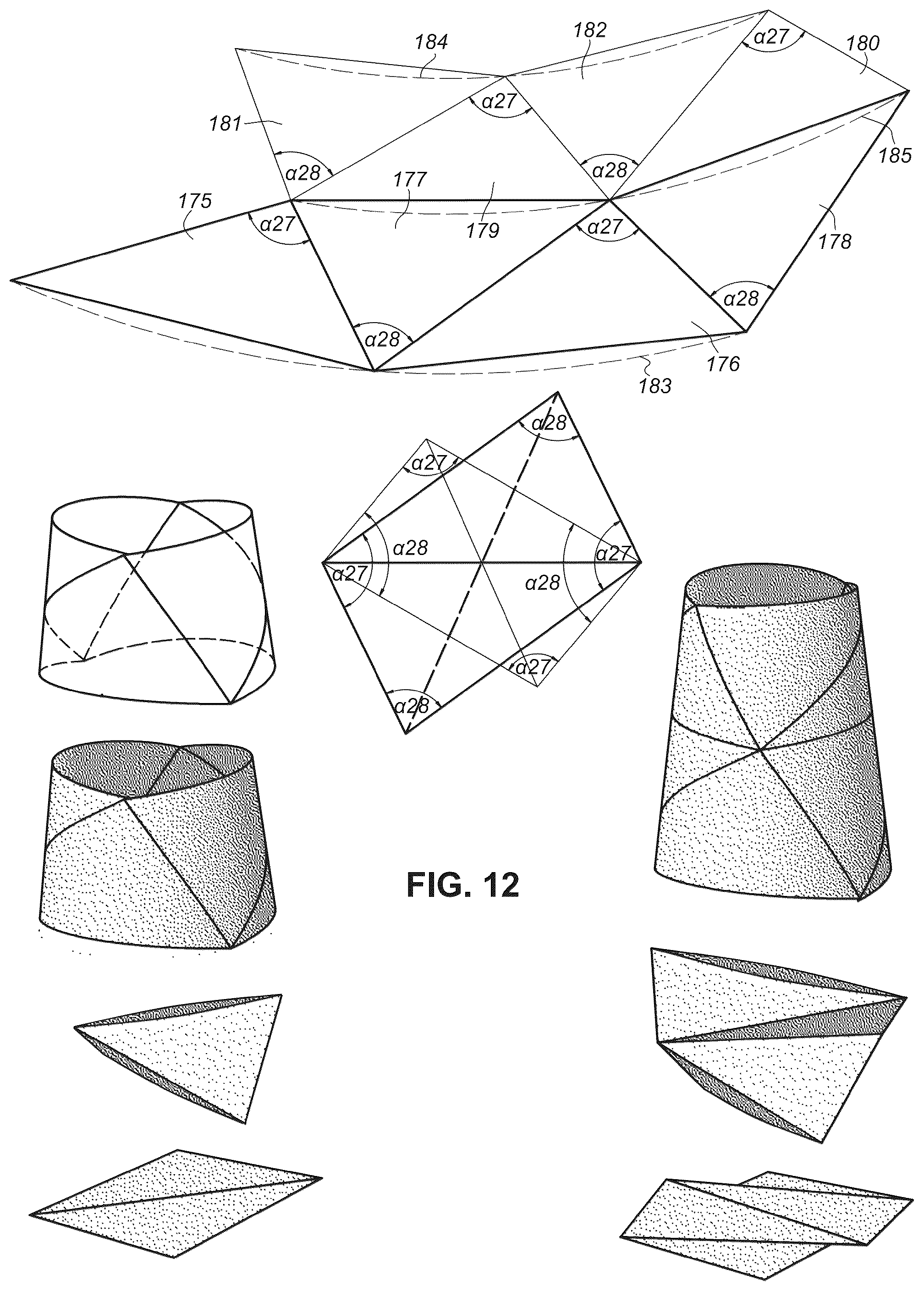 Patent US11814214 Figure 10 – Collapsible article comprising combinations and multiplications of foldable sections