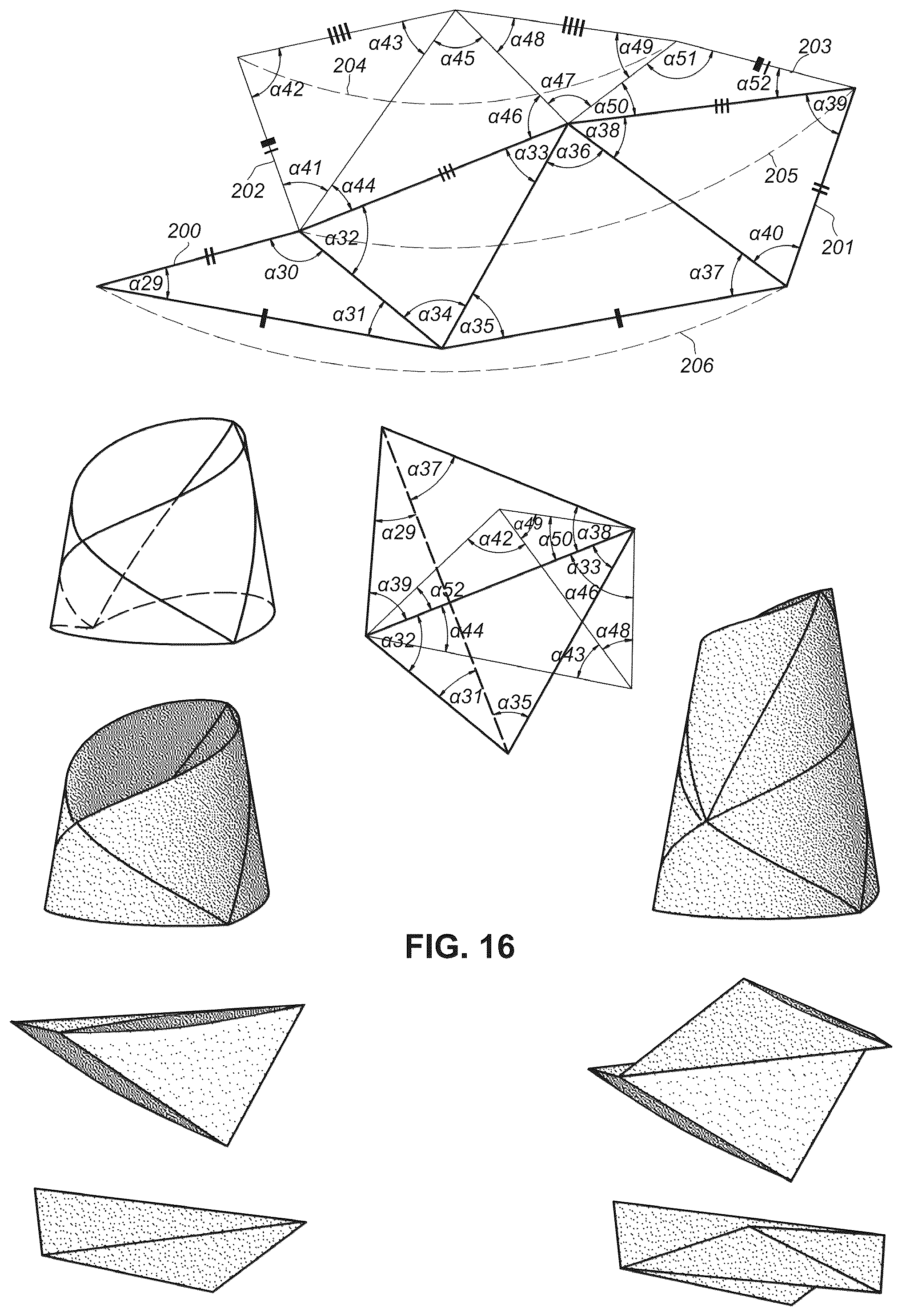Patent US11814214 Figure 14 – Collapsible article comprising combinations and multiplications of foldable sections