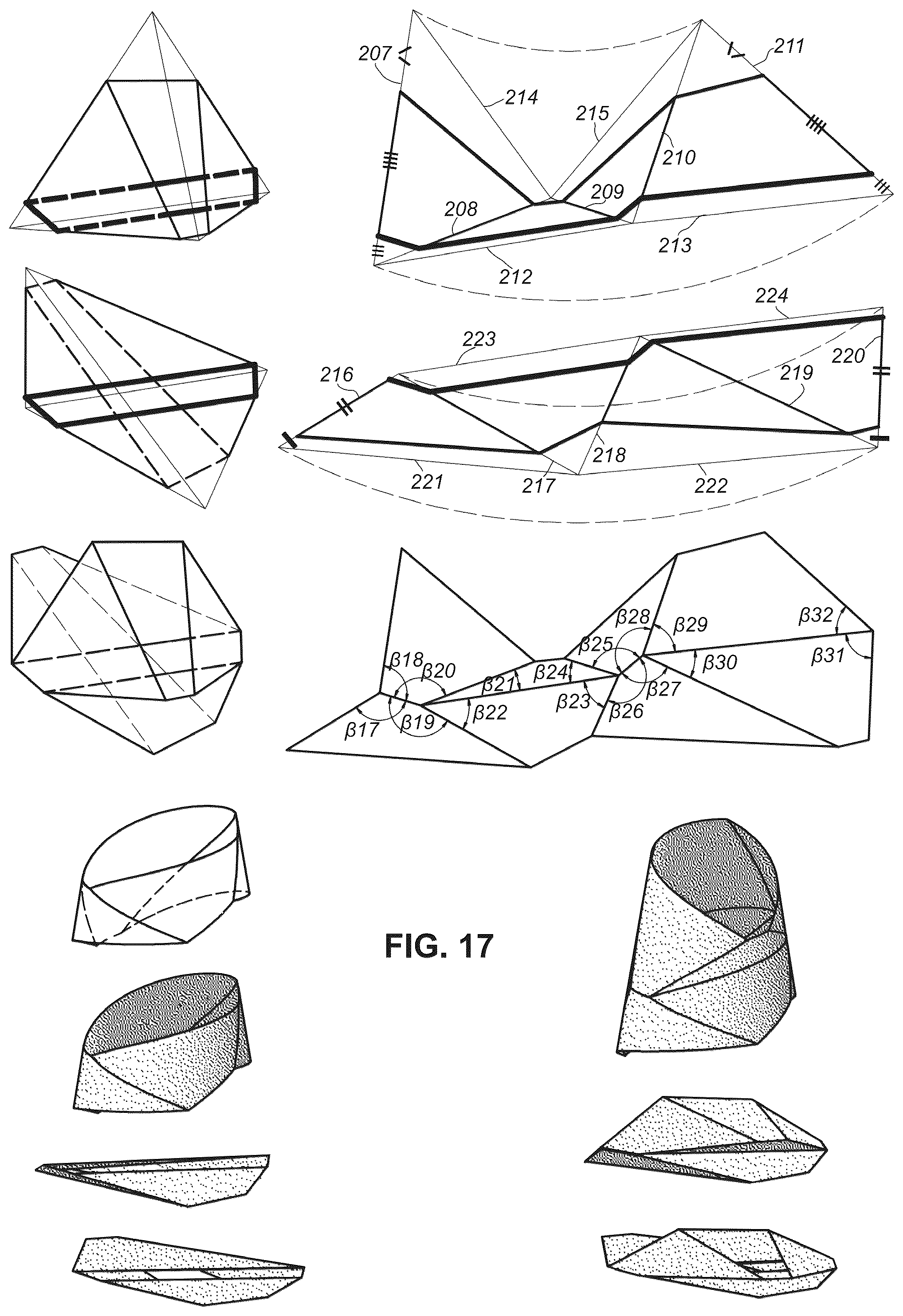 Patent US11814214 Figure 15 – Collapsible article comprising combinations and multiplications of foldable sections