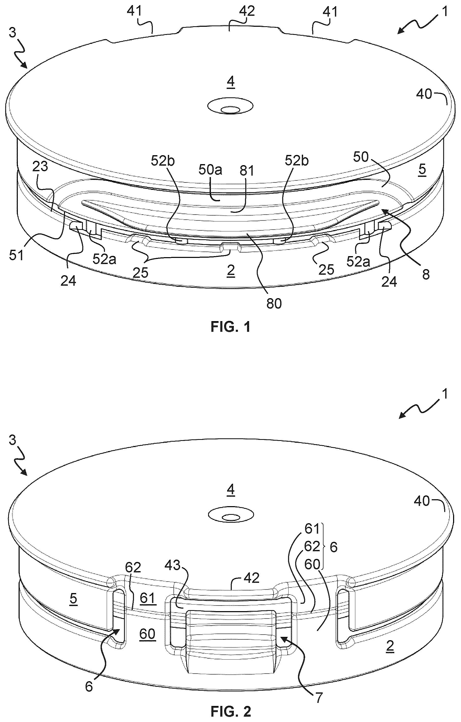 Patent US11814215 Figure 1 – Closure for a container neck