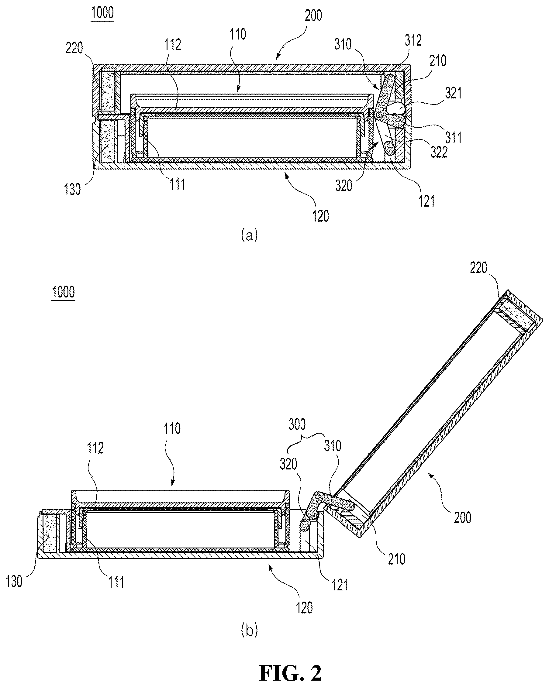 Patent US11814216 Figure 2 – Container whose hinge part is hidden from outside