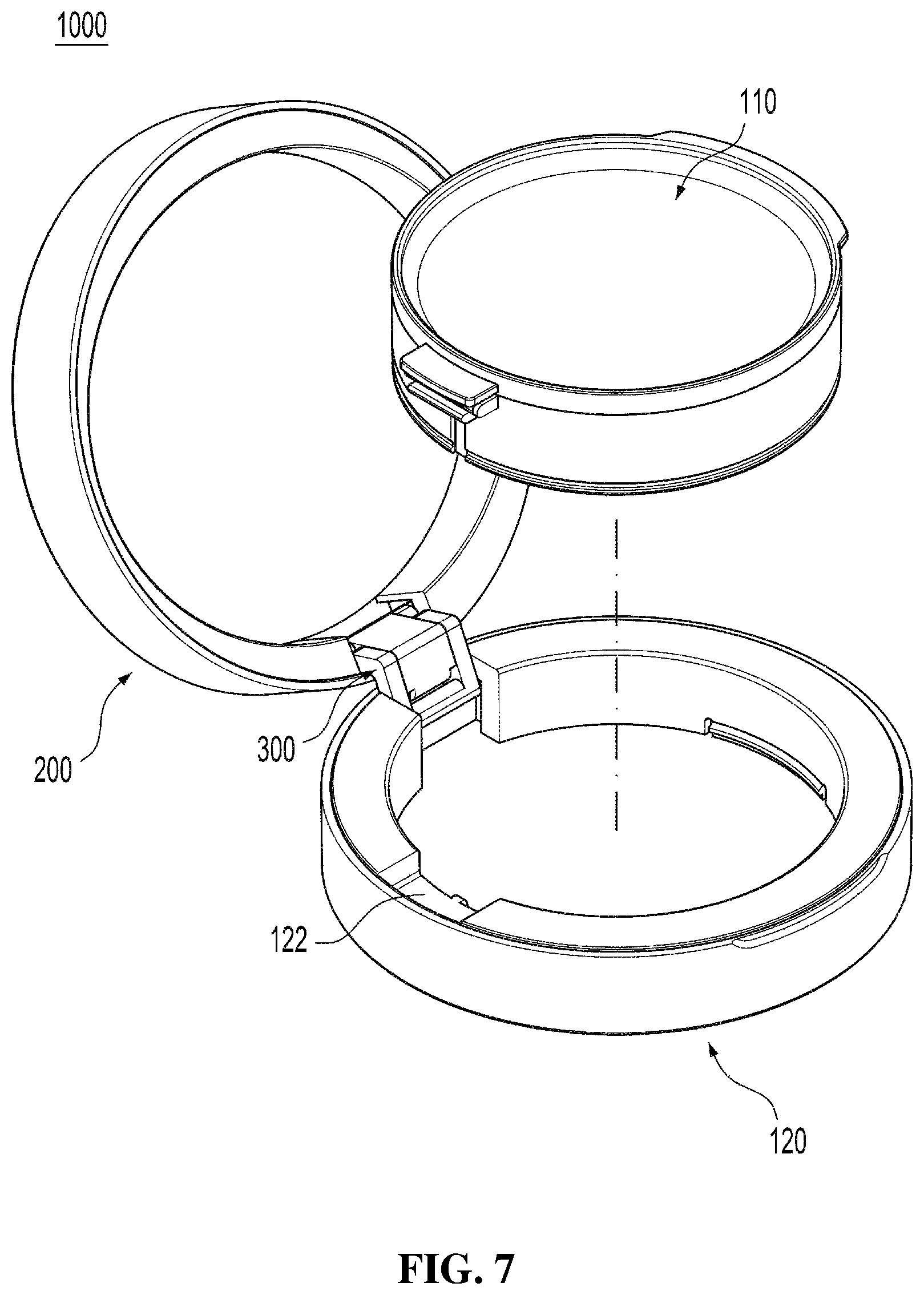 Patent US11814216 Figure 7 – Container whose hinge part is hidden from outside