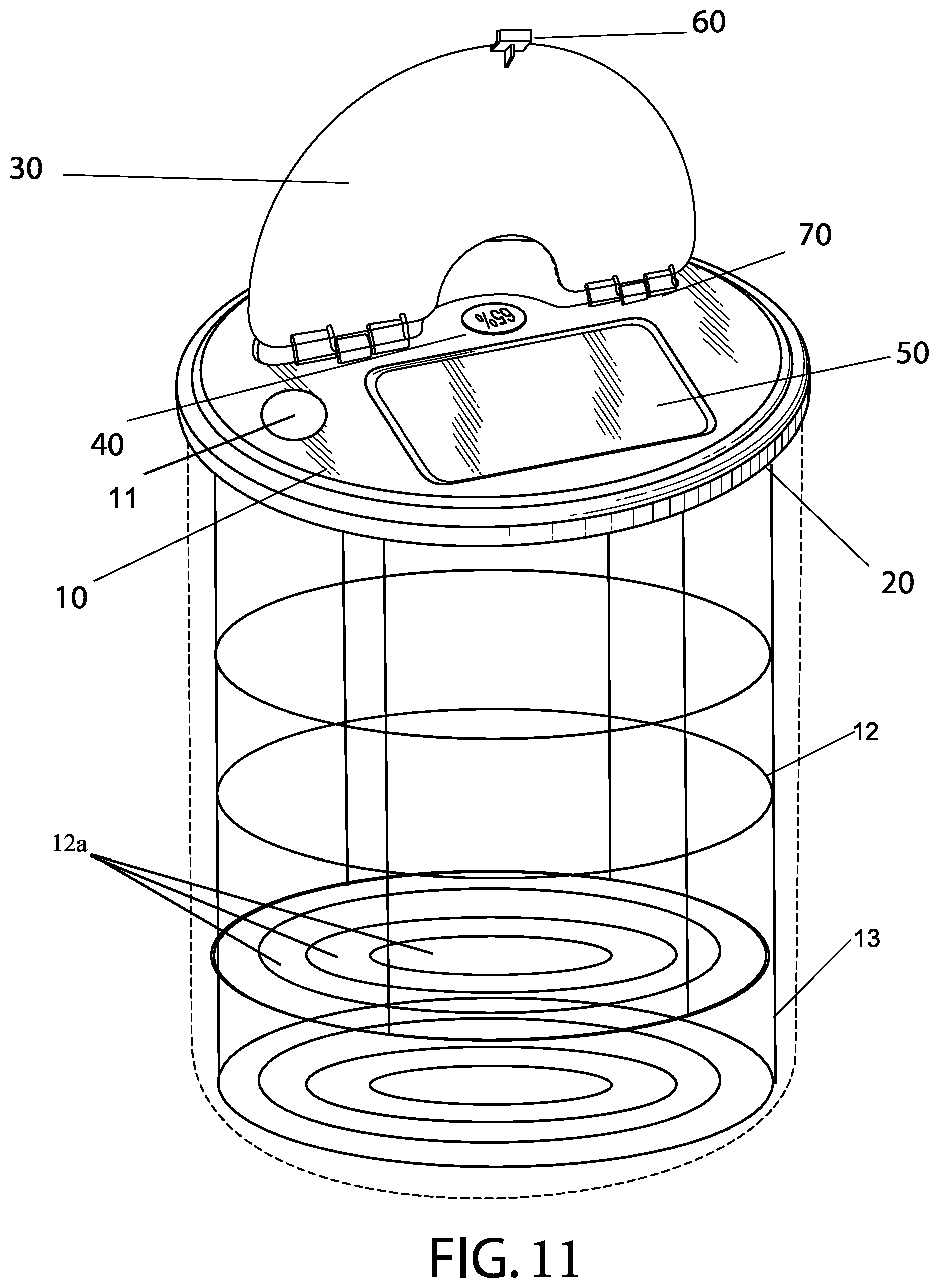 Patent US11814218 Figure 8 – Lid for containers and related methods