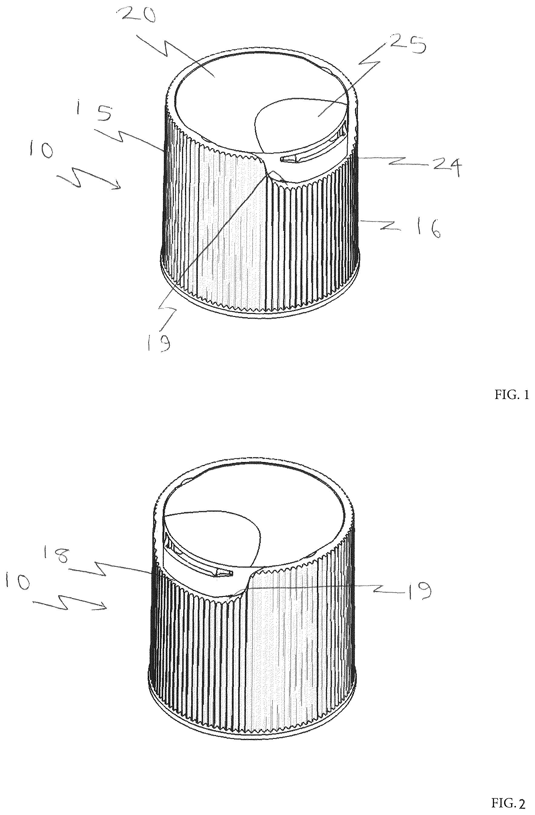 Patent US11814219 — Closure — Figure 1