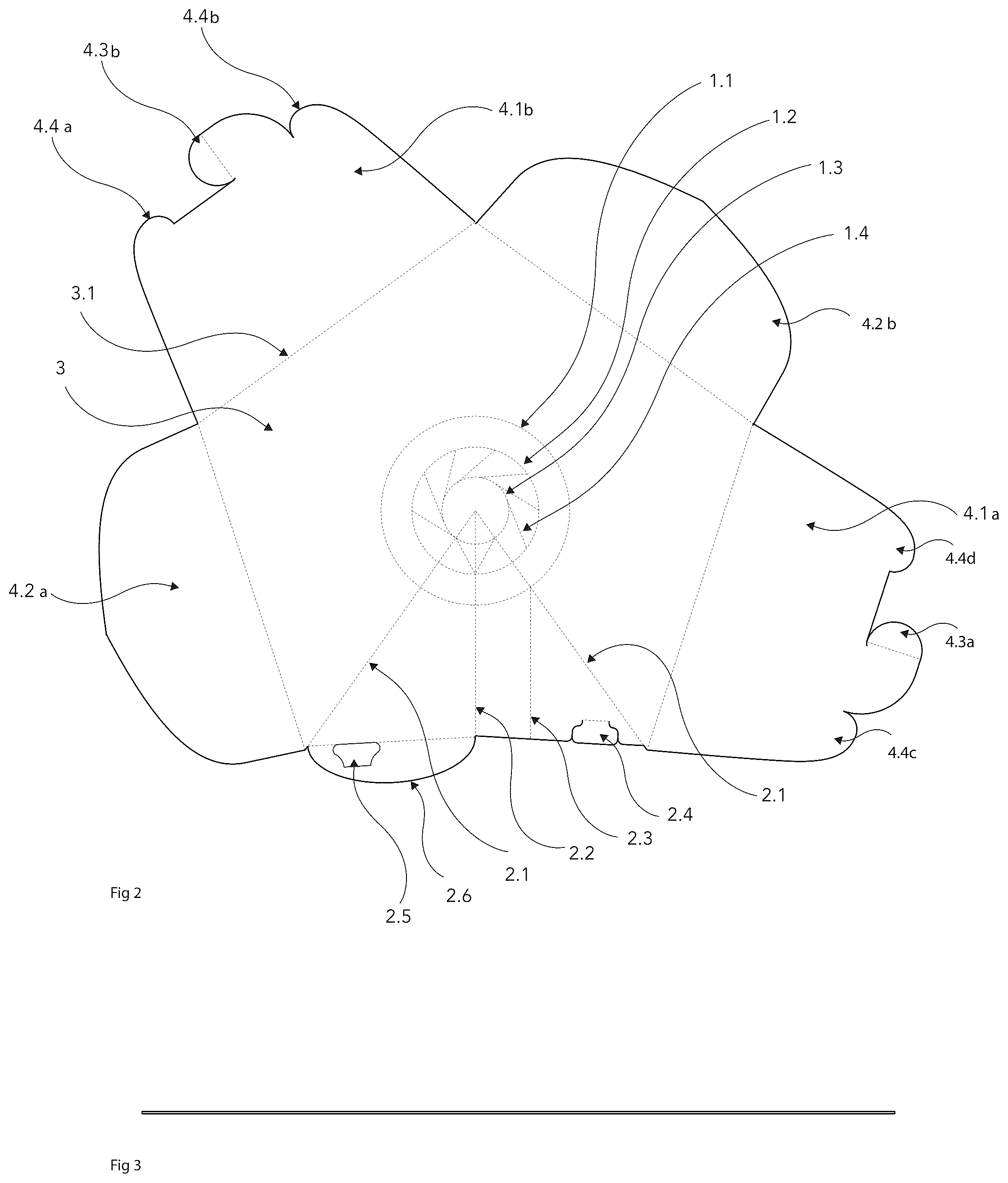 Patent US11814220 Figure 2 – Square liquids retaining bowl-type folded container