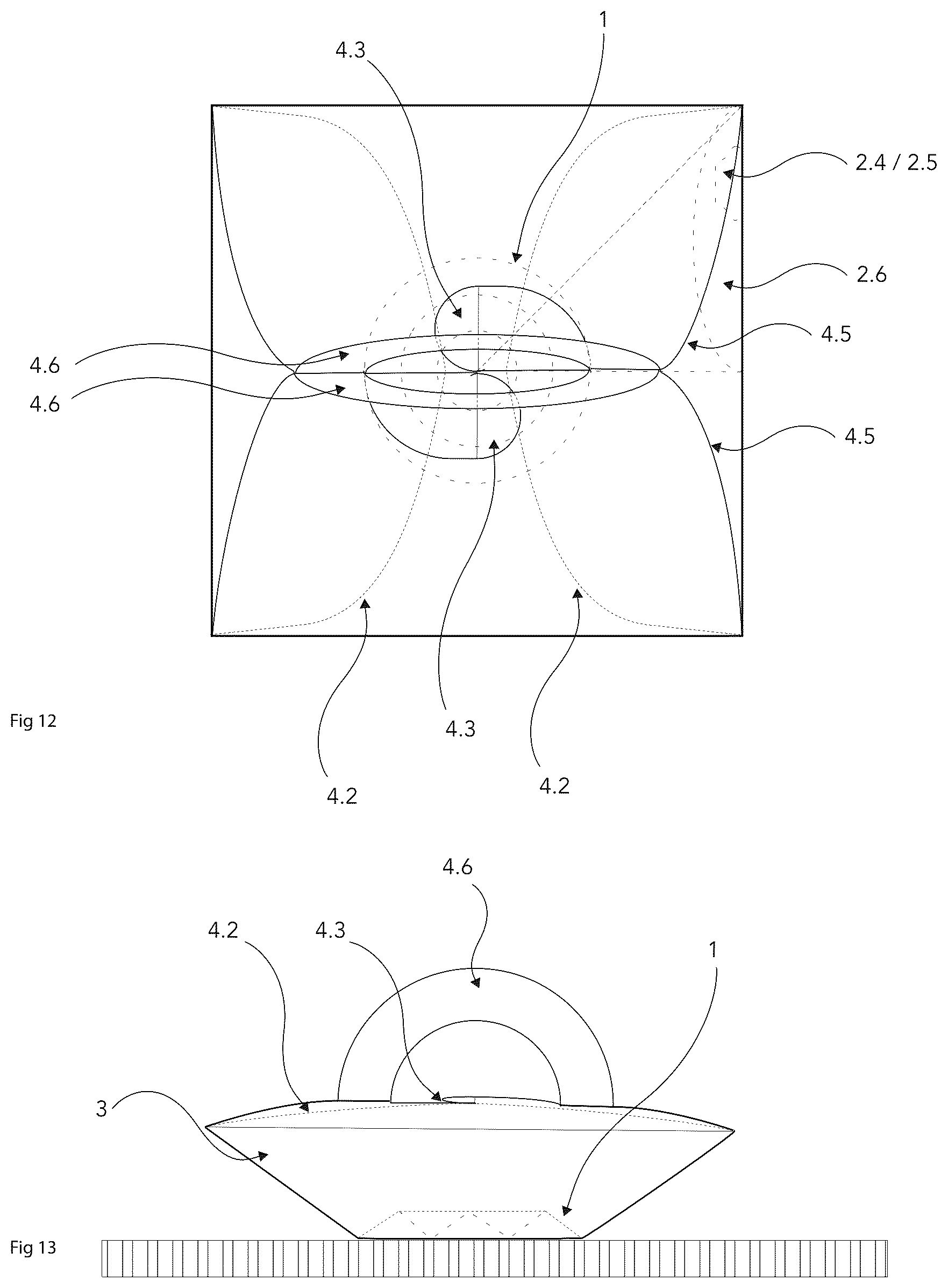 Patent US11814220 Figure 7 – Square liquids retaining bowl-type folded container