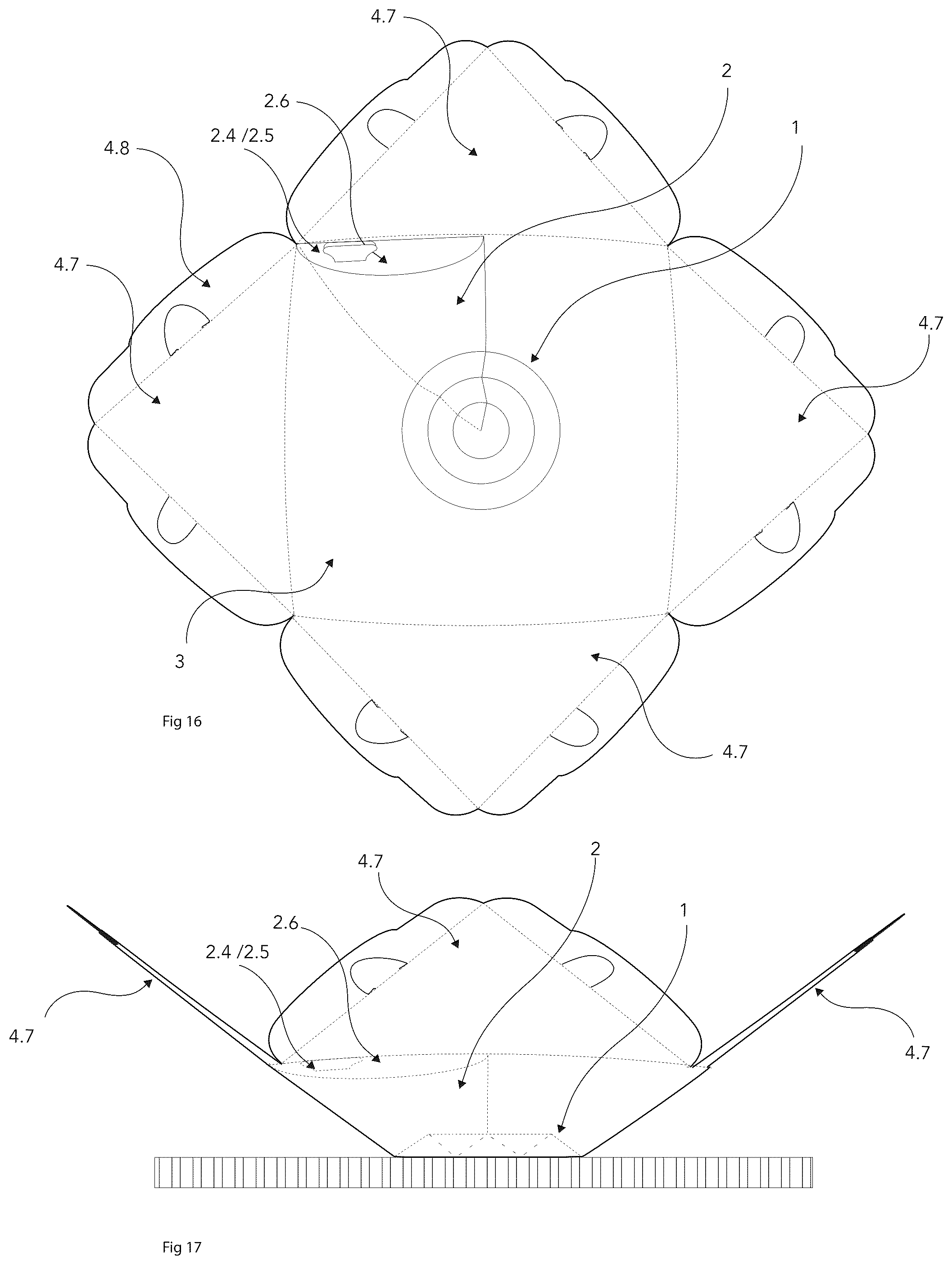 Patent US11814220 Figure 9 – Square liquids retaining bowl-type folded container