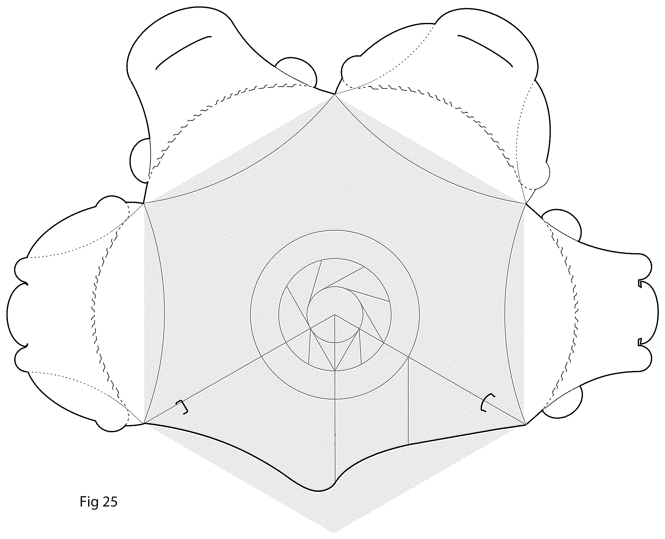 Patent US11814220 Figure 14 – Square liquids retaining bowl-type folded container