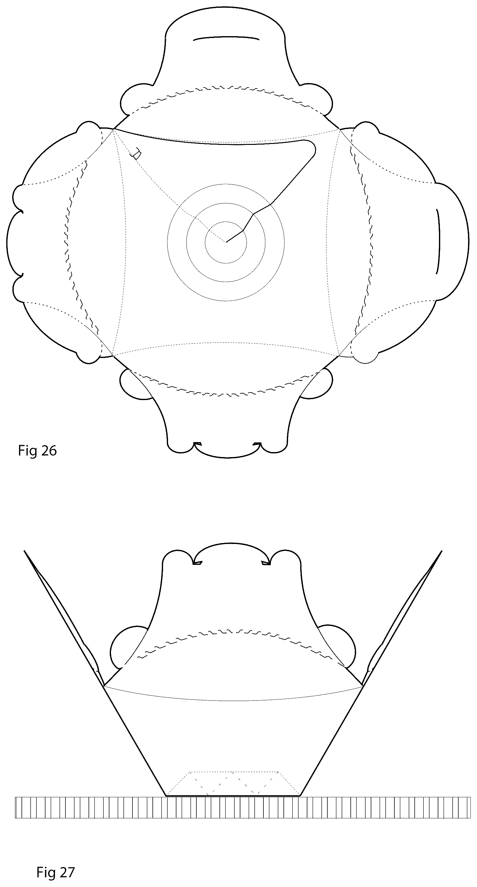 Patent US11814220 Figure 15 – Square liquids retaining bowl-type folded container