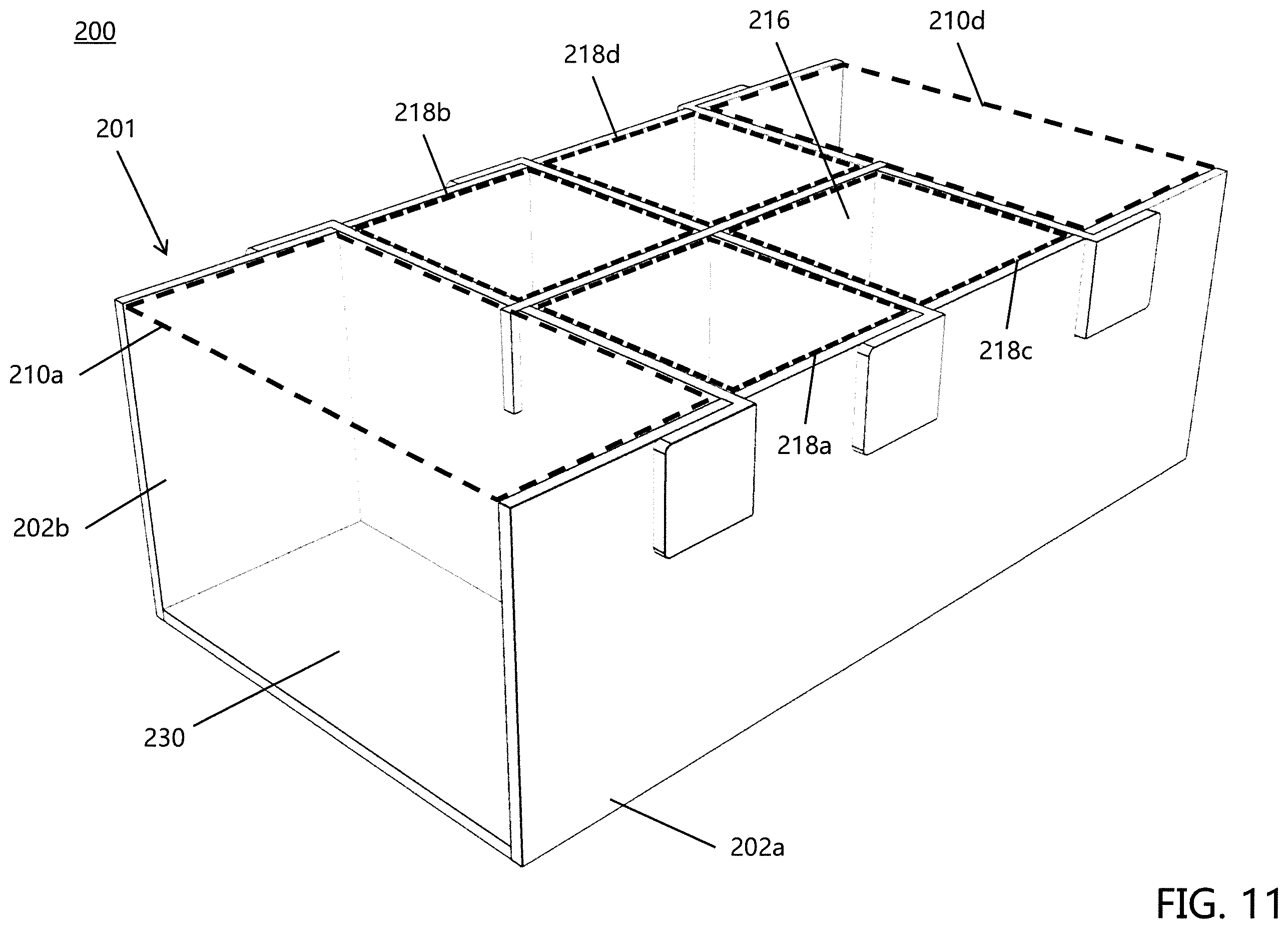 Patent US11814222 Figure 11 – Box divider system