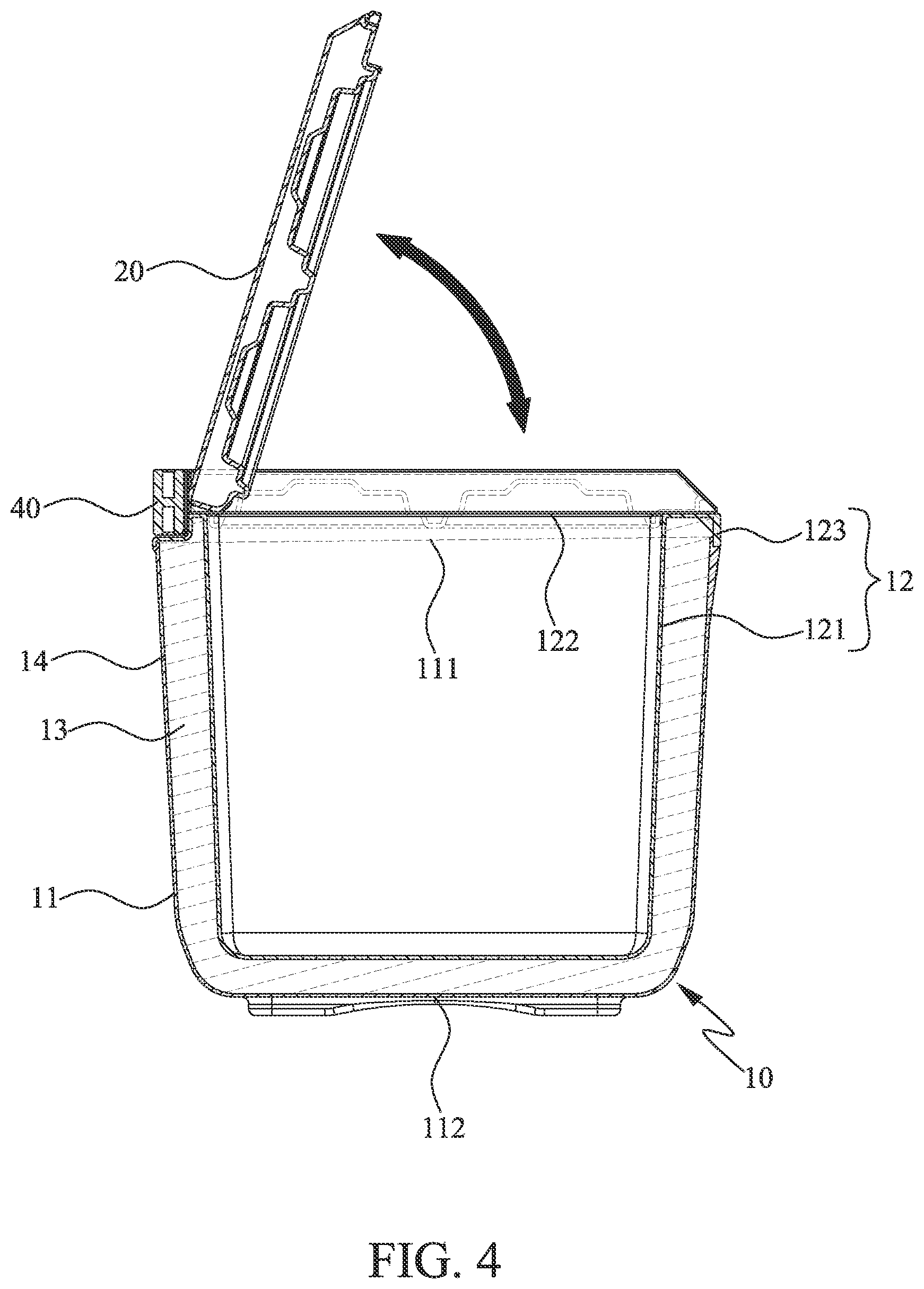 Patent US11814234 Figure 4 – Snap-fit cooler box