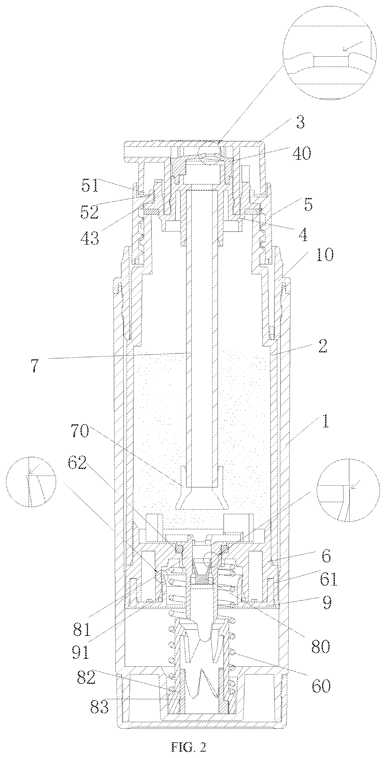 Patent US11814238 Figure 2 – Dry powder spray bottle