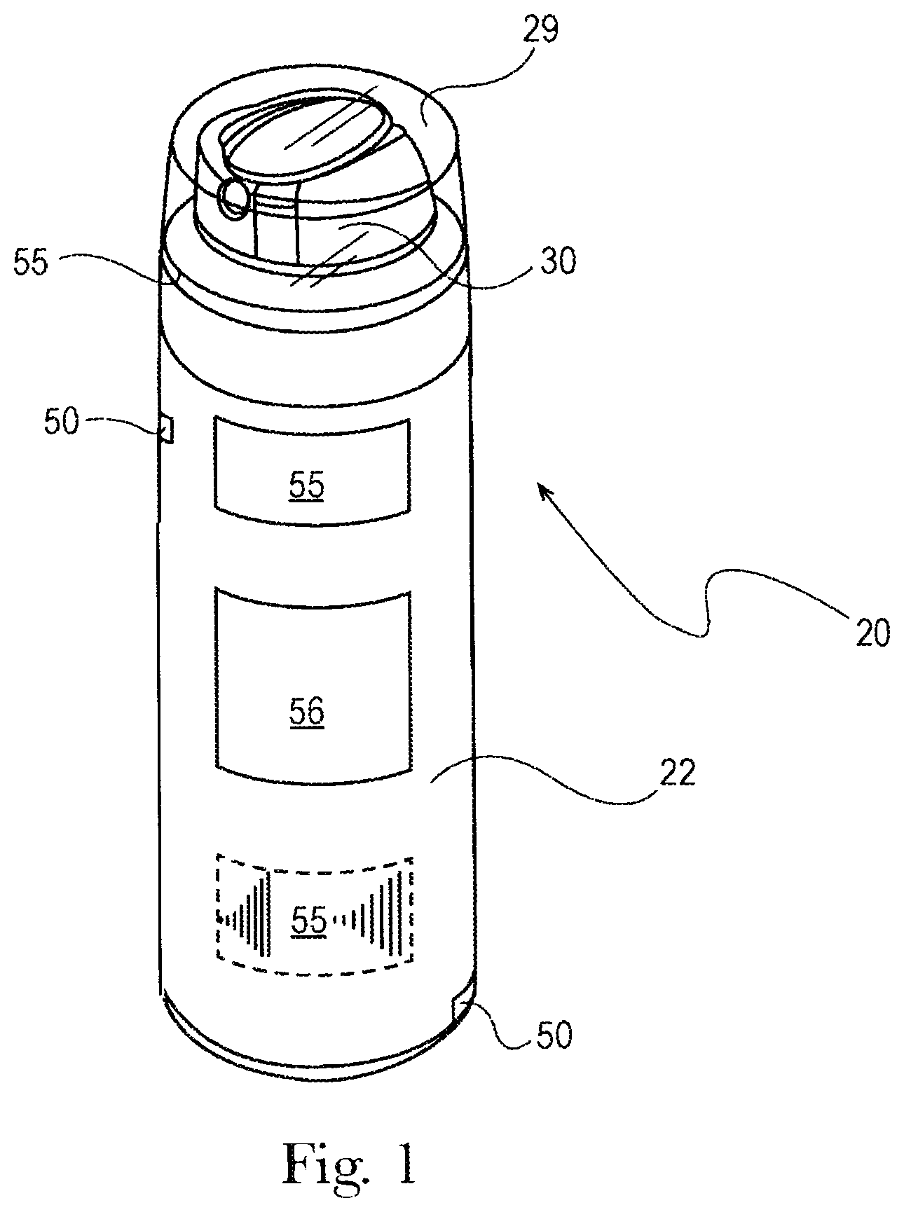 Patent US11814239 Figure 1 – Heating of products in an aerosol dispenser and aerosol dispenser containing such heated products
