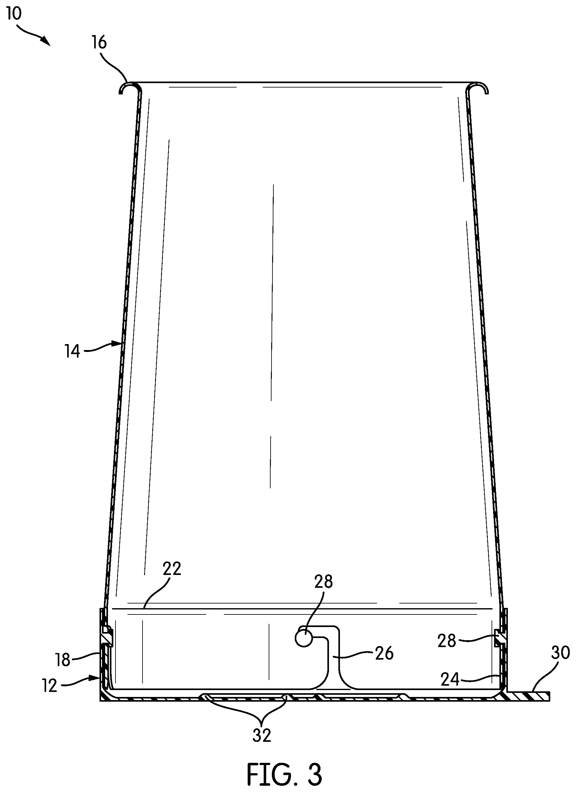 Patent US11814243 Figure 3 – Two-part garbage can with twist-on sidewall