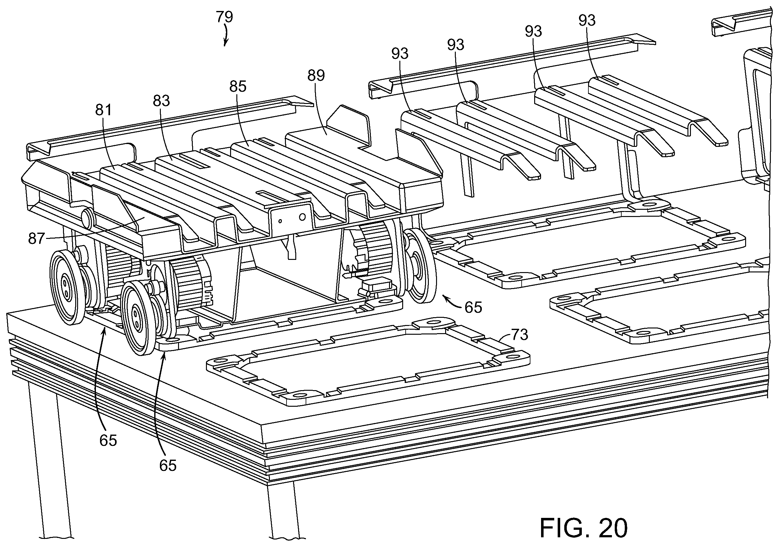 Patent US11814246 Figure 18 – Bin infeed and removal systems and methods for processing objects including mobile matrix carrier systems